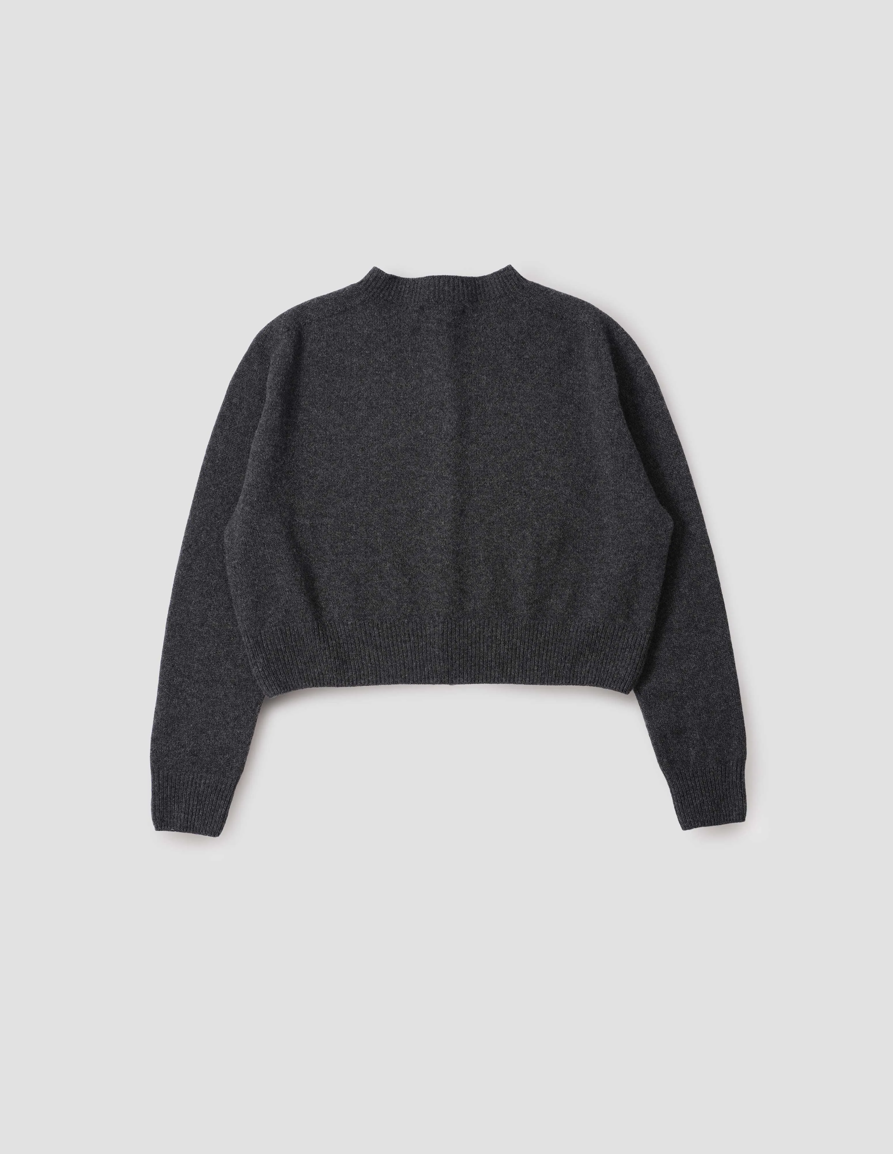SMALL CREW NECK CARDIGAN | MERINO CASHMERE | STORM GREY sold by Margaret Howell product image thumbnail 5