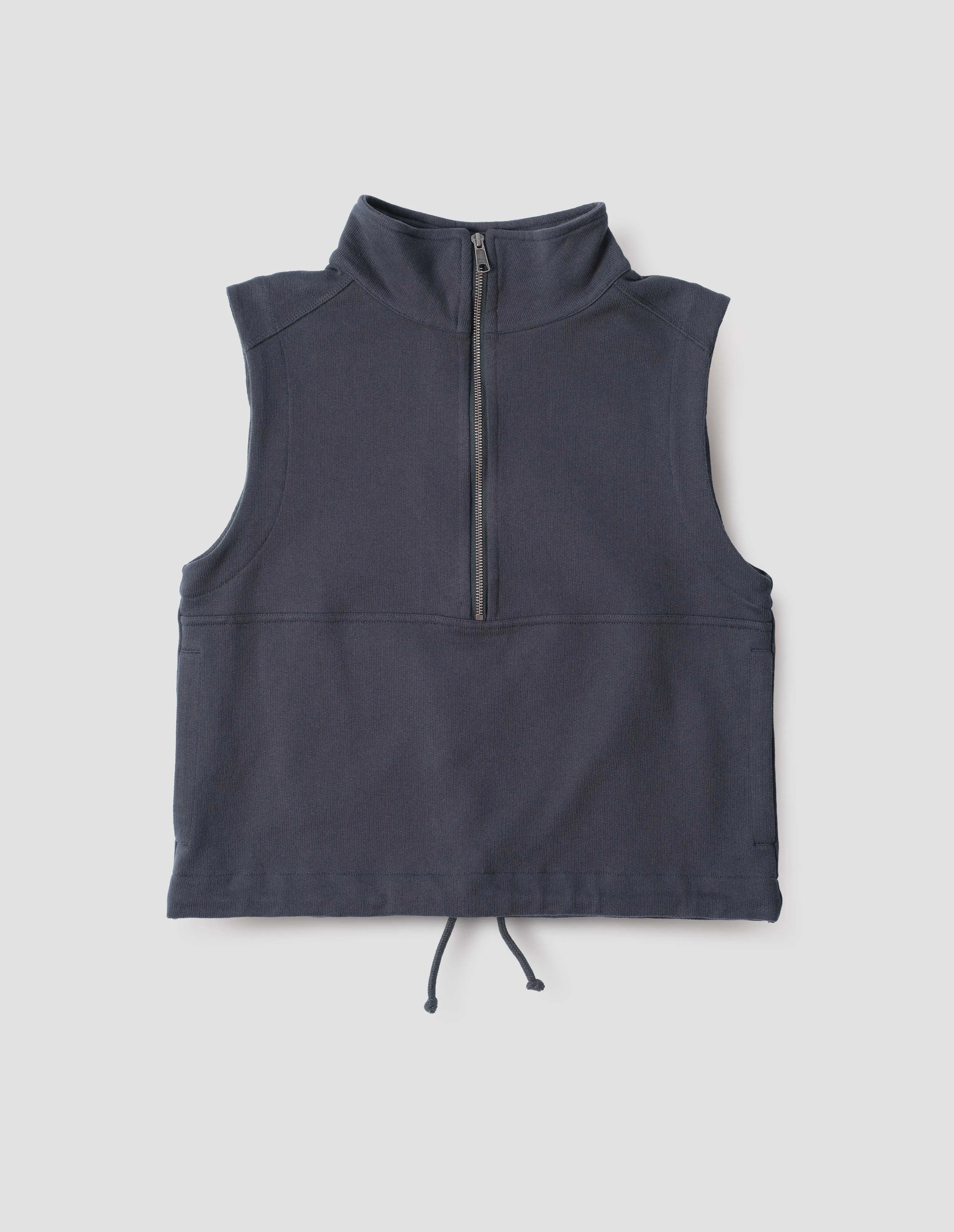 MHL. SLEEVELESS TRACK TOP | LIGHTWEIGHT LOOPBACK | INK sold by Margaret Howell product image thumbnail 4