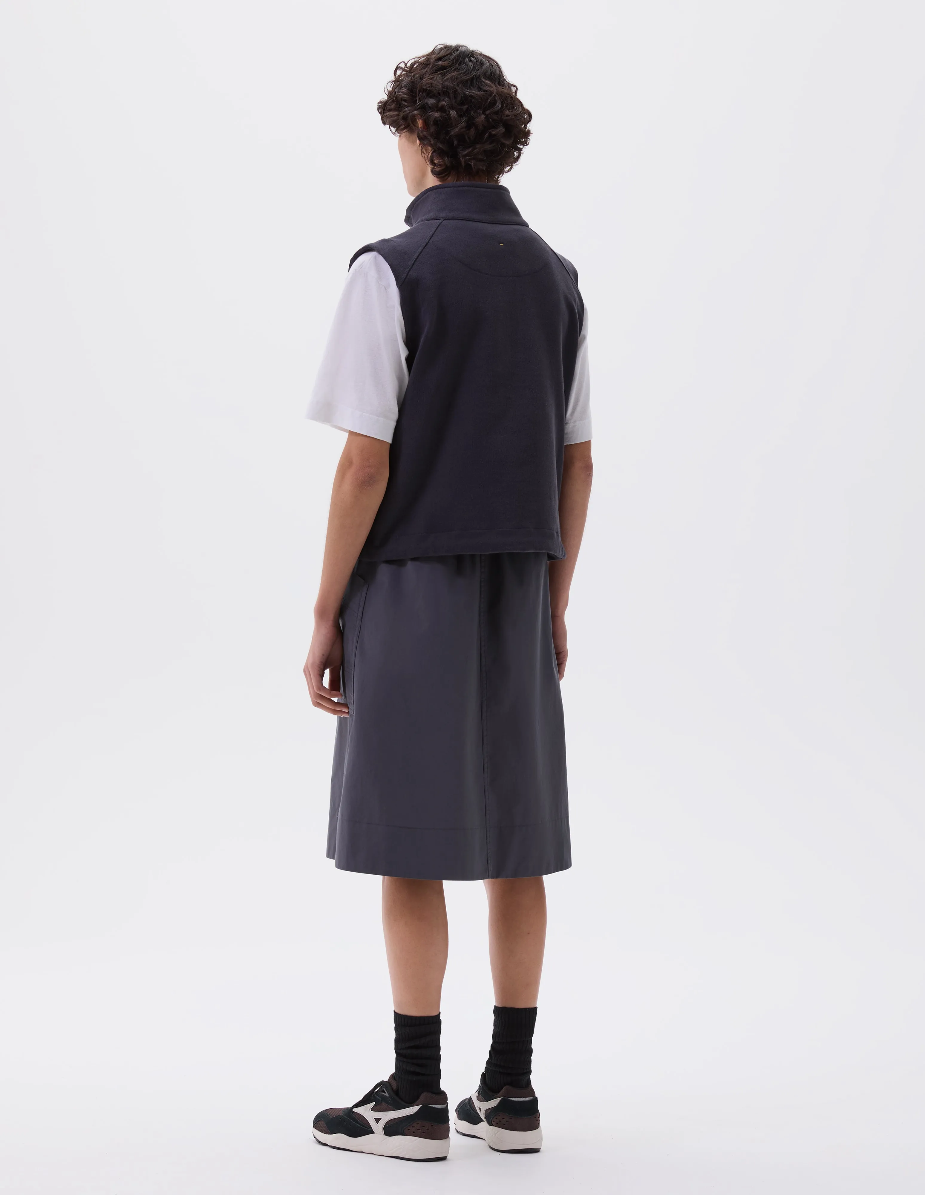 MHL. SLEEVELESS TRACK TOP | LIGHTWEIGHT LOOPBACK | INK sold by Margaret Howell product image thumbnail 3