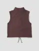 MHL. SLEEVELESS TRACK TOP | LIGHTWEIGHT LOOPBACK | MAHOGANY sold by Margaret Howell