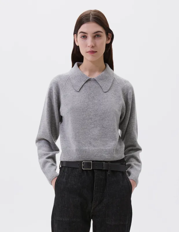 LARGE COLLARED JUMPER | SOFT SPUN WOOL | GREY MELANGE sold by Margaret Howell