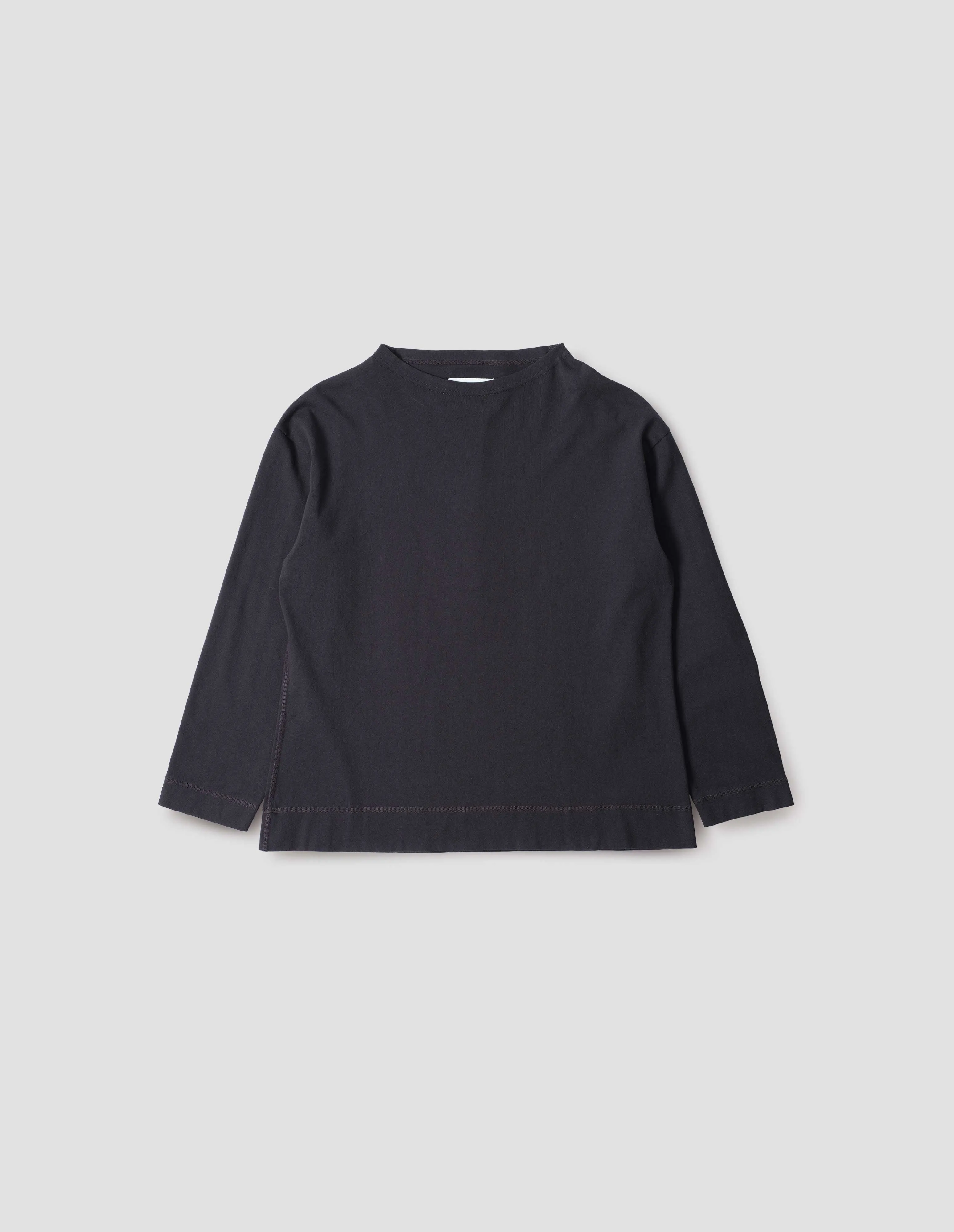 MHL. SMOCK NECK T SHIRT | DENSE COTTON JERSEY | INK sold by Margaret Howell product image thumbnail 4