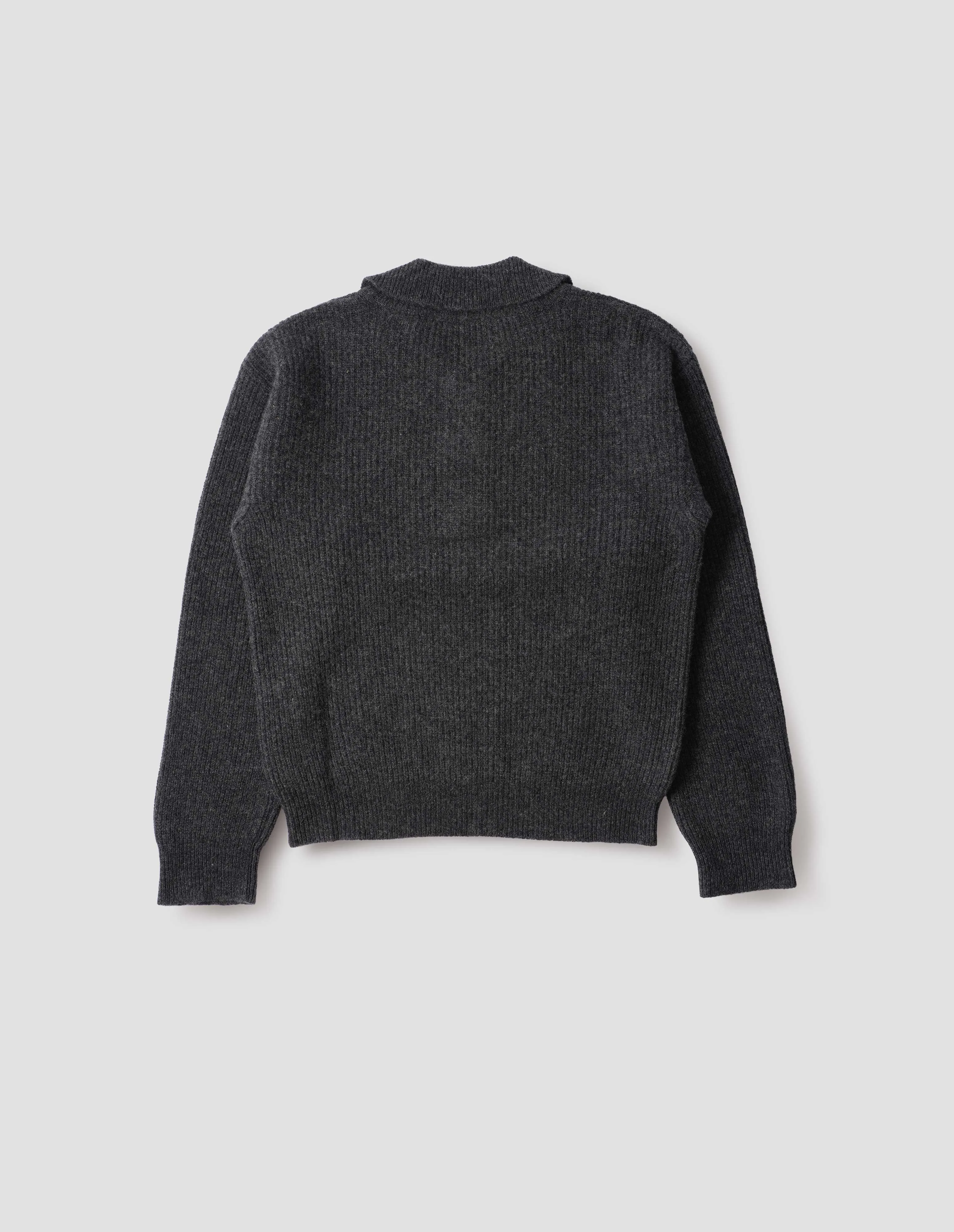 MHL. 3 BUTTON POLO | LAMBSWOOL | CHARCOAL sold by Margaret Howell product image thumbnail 5