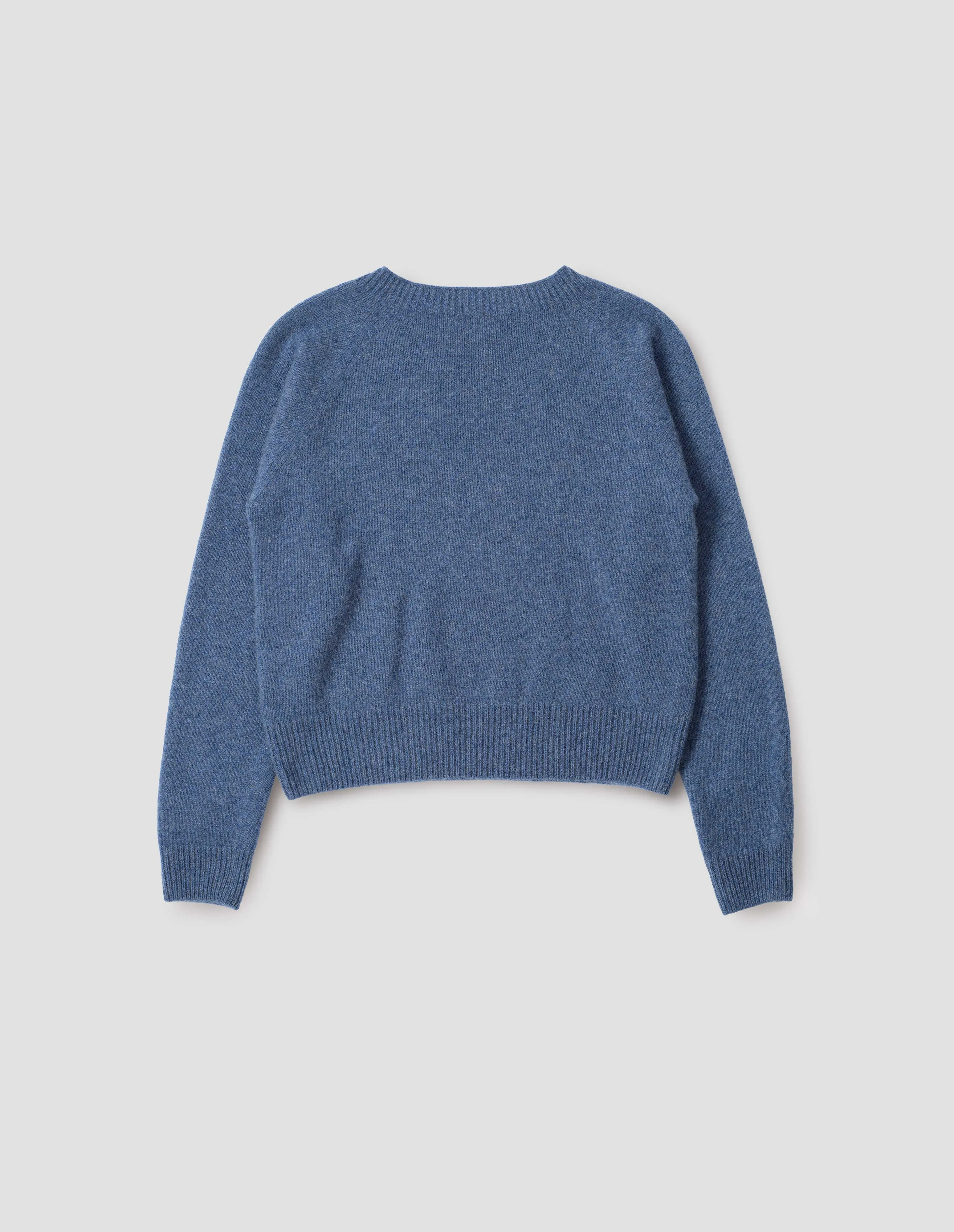SHORT CLASSIC CREW NECK | RECYCLED CASHMERE | BLUE MELANGE sold by Margaret Howell product image thumbnail 5