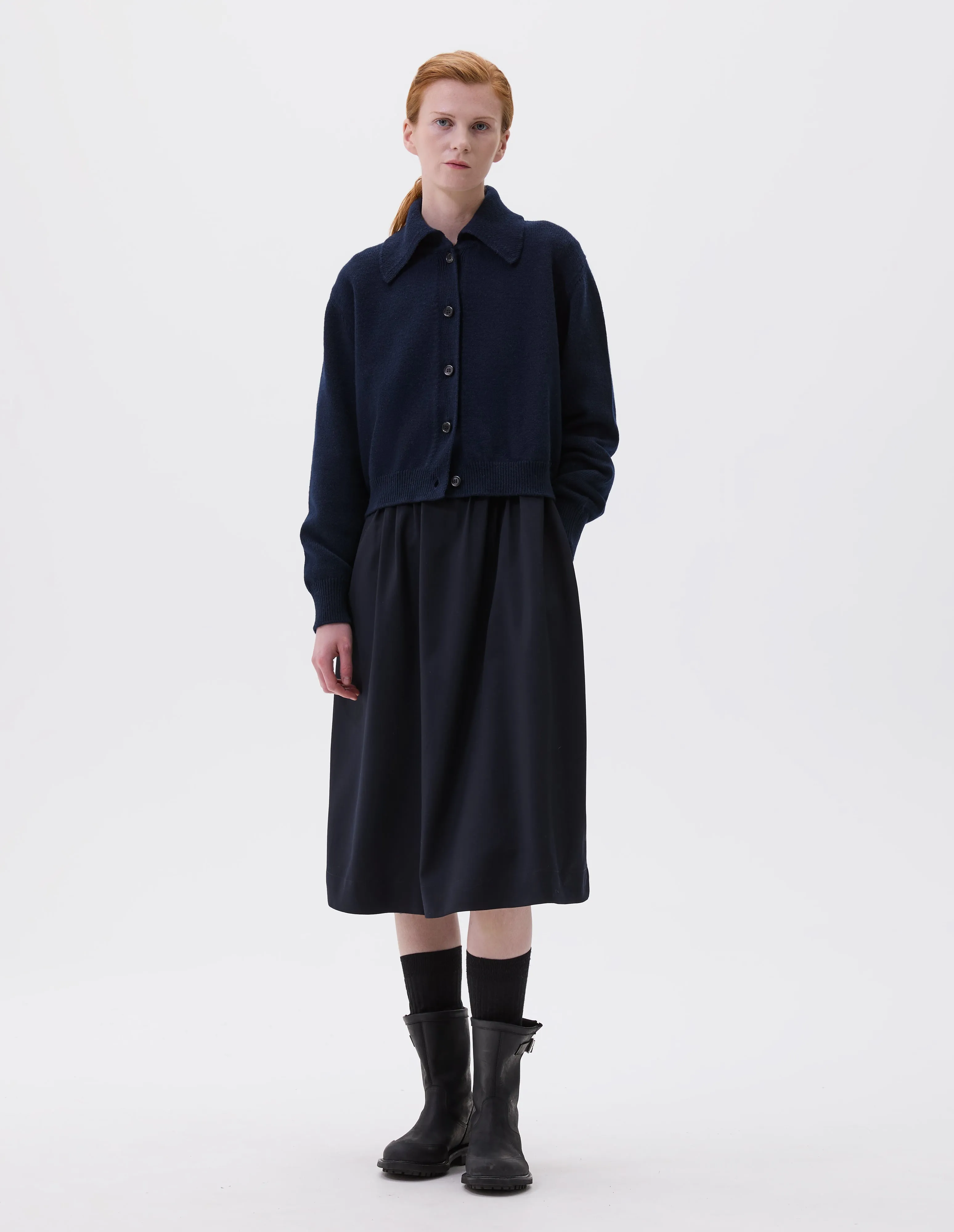 CARDIGAN JACKET | SOFT MERINO | NAVY sold by Margaret Howell product image thumbnail 2