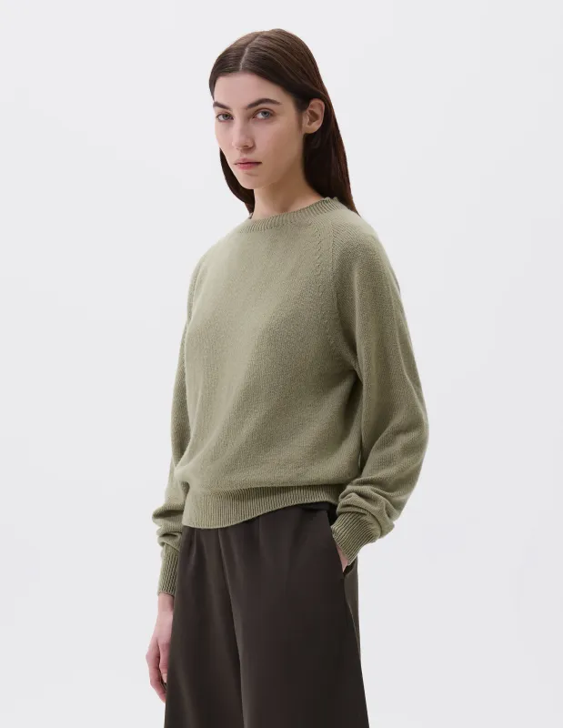 SHORT CLASSIC CREW NECK | CASHMERE | PISTACHIO sold by Margaret Howell