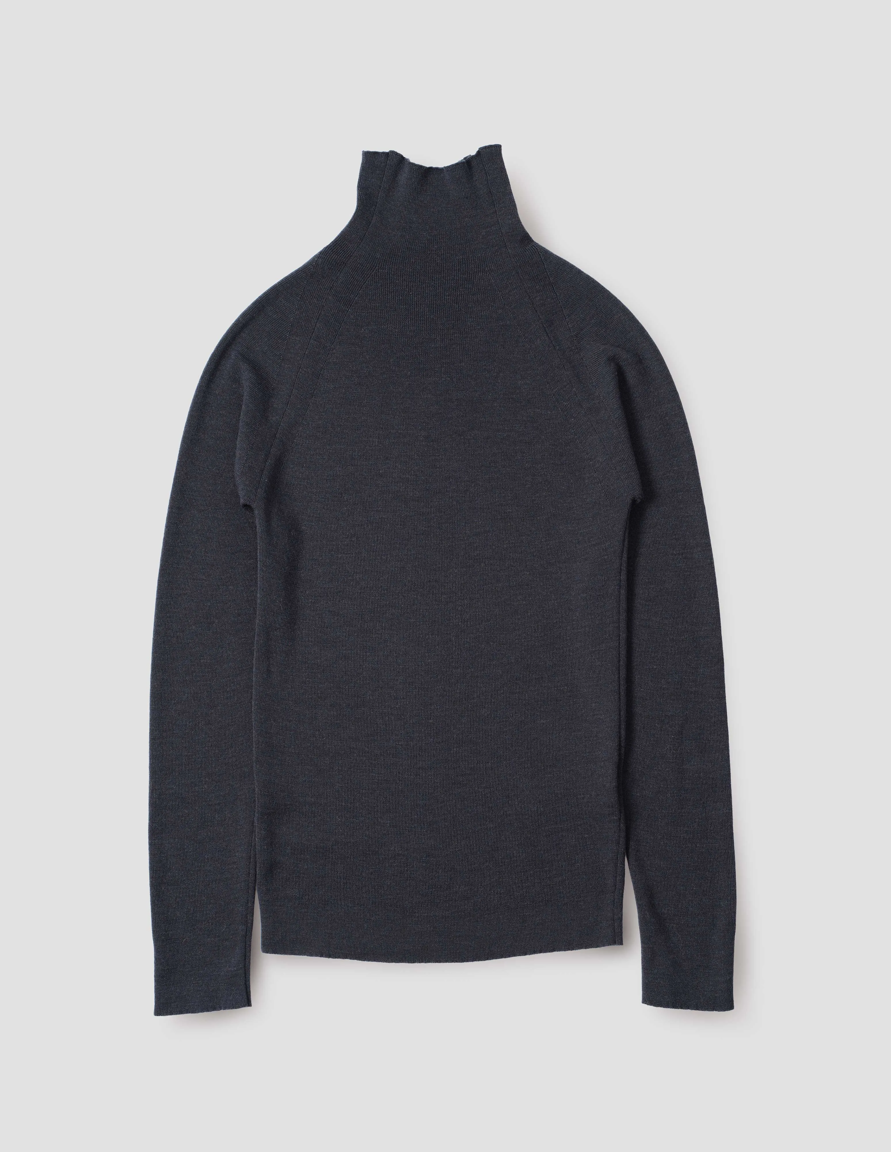 RIBBED HIGH NECK JUMPER | CLASSIC MERINO | SLATE sold by Margaret Howell product image thumbnail 5