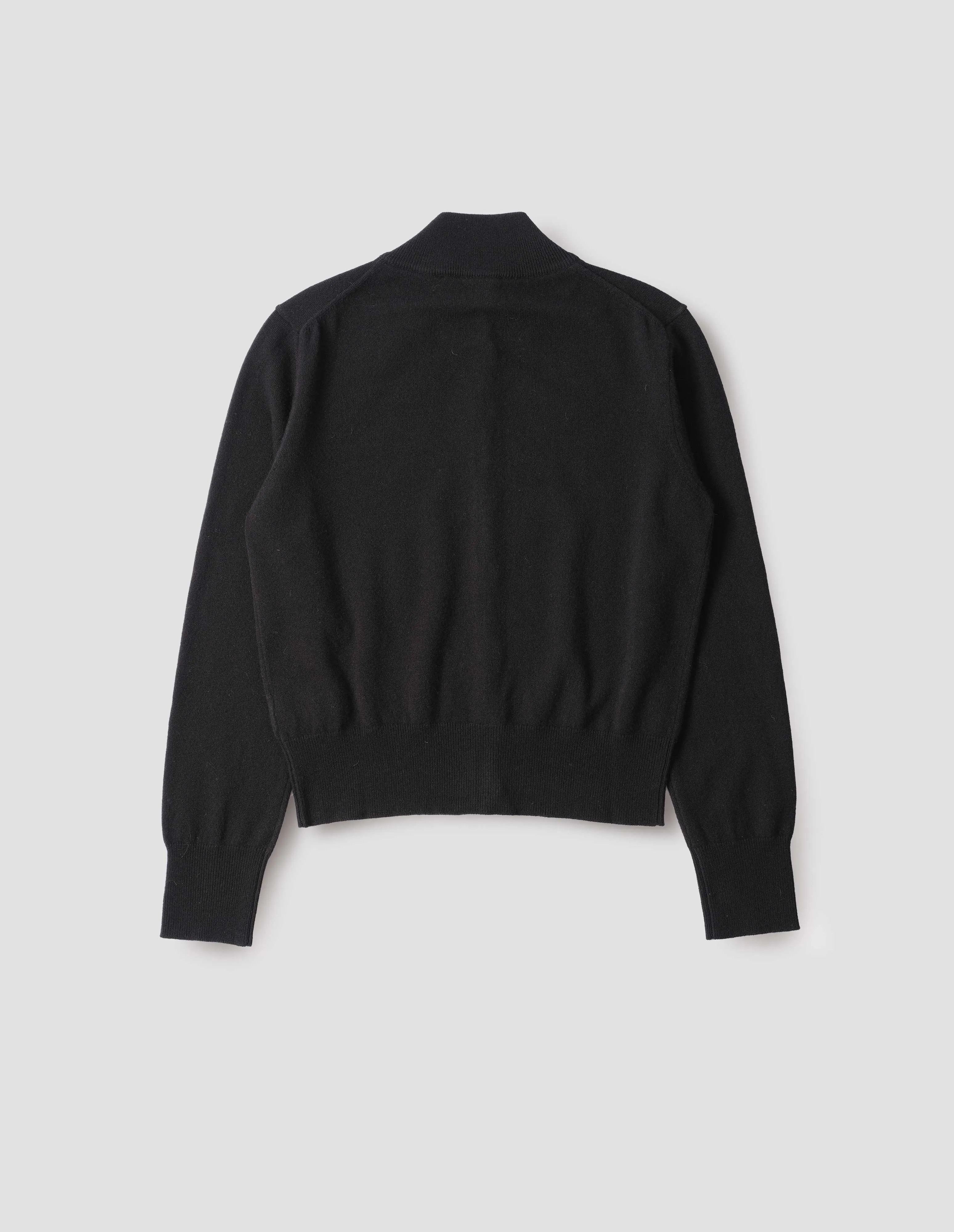 HIGH NECK BOMBER CARDIGAN | MERINO CASHMERE | BLACK sold by Margaret Howell product image thumbnail 5