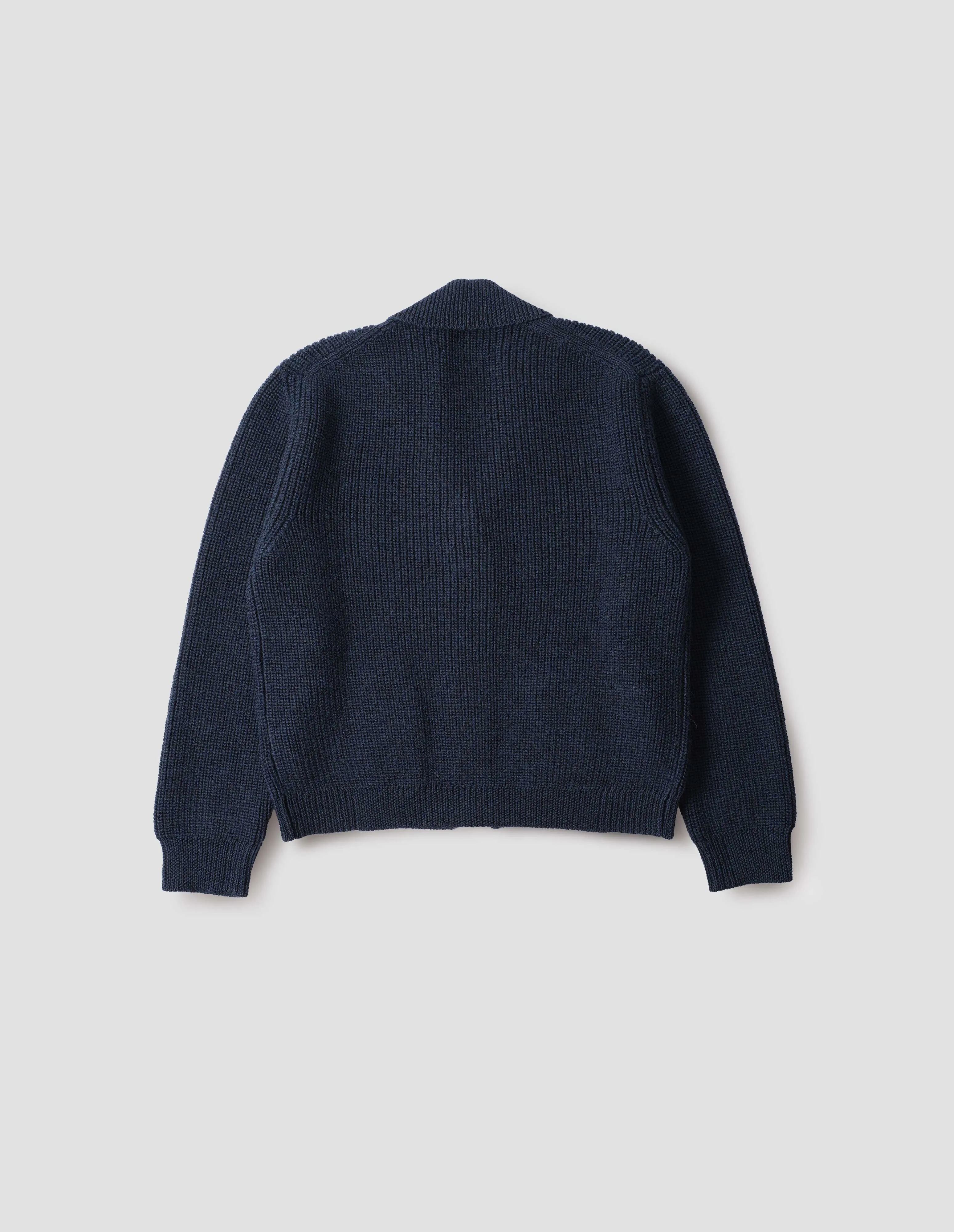 MHL. SHAWL COLLAR CARDIGAN | PURE WOOL | DARK NAVY sold by Margaret Howell product image thumbnail 5
