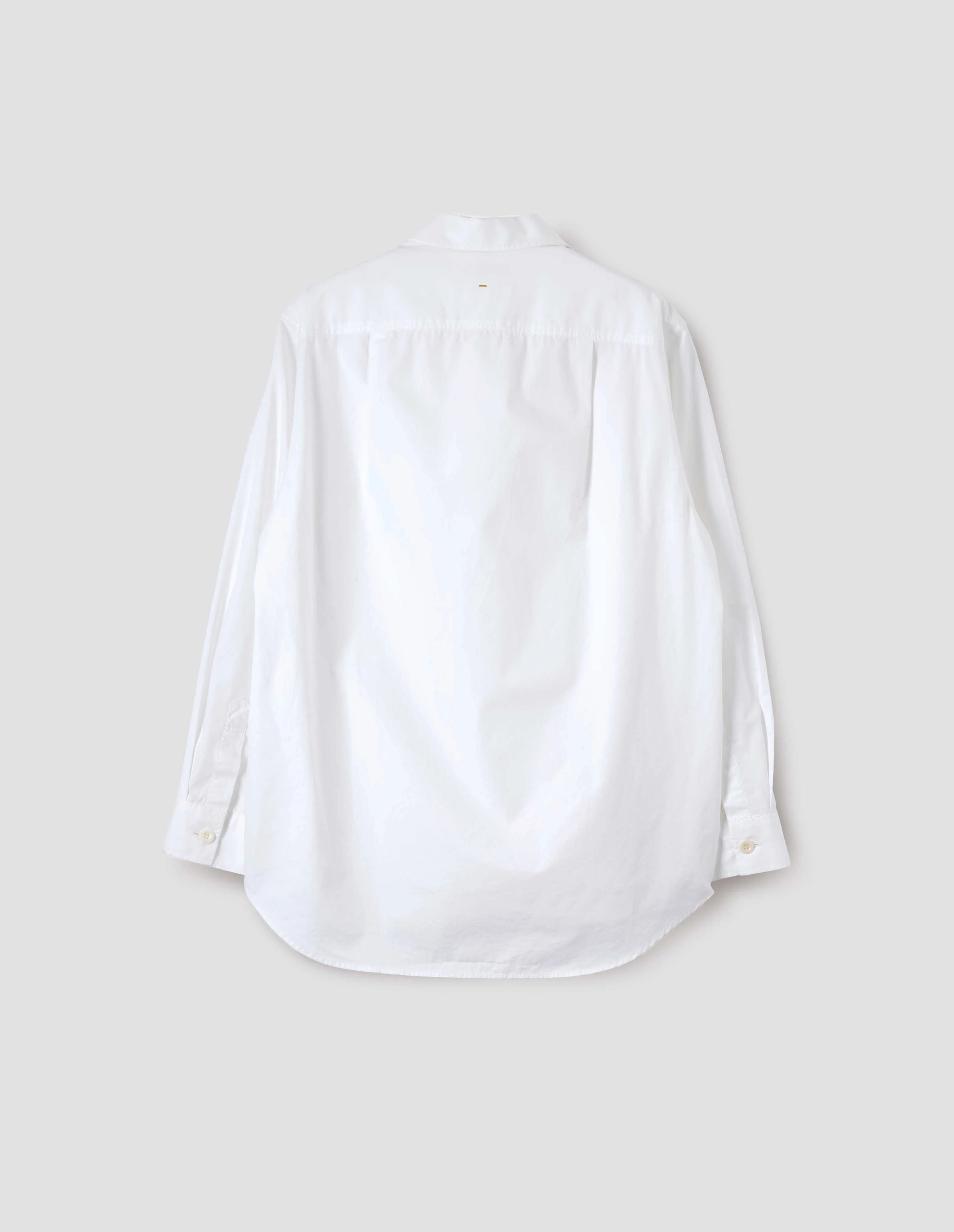MHL. LONGLINE SHIRT | COMPACT COTTON POPLIN | WHITE sold by Margaret Howell product image thumbnail 5