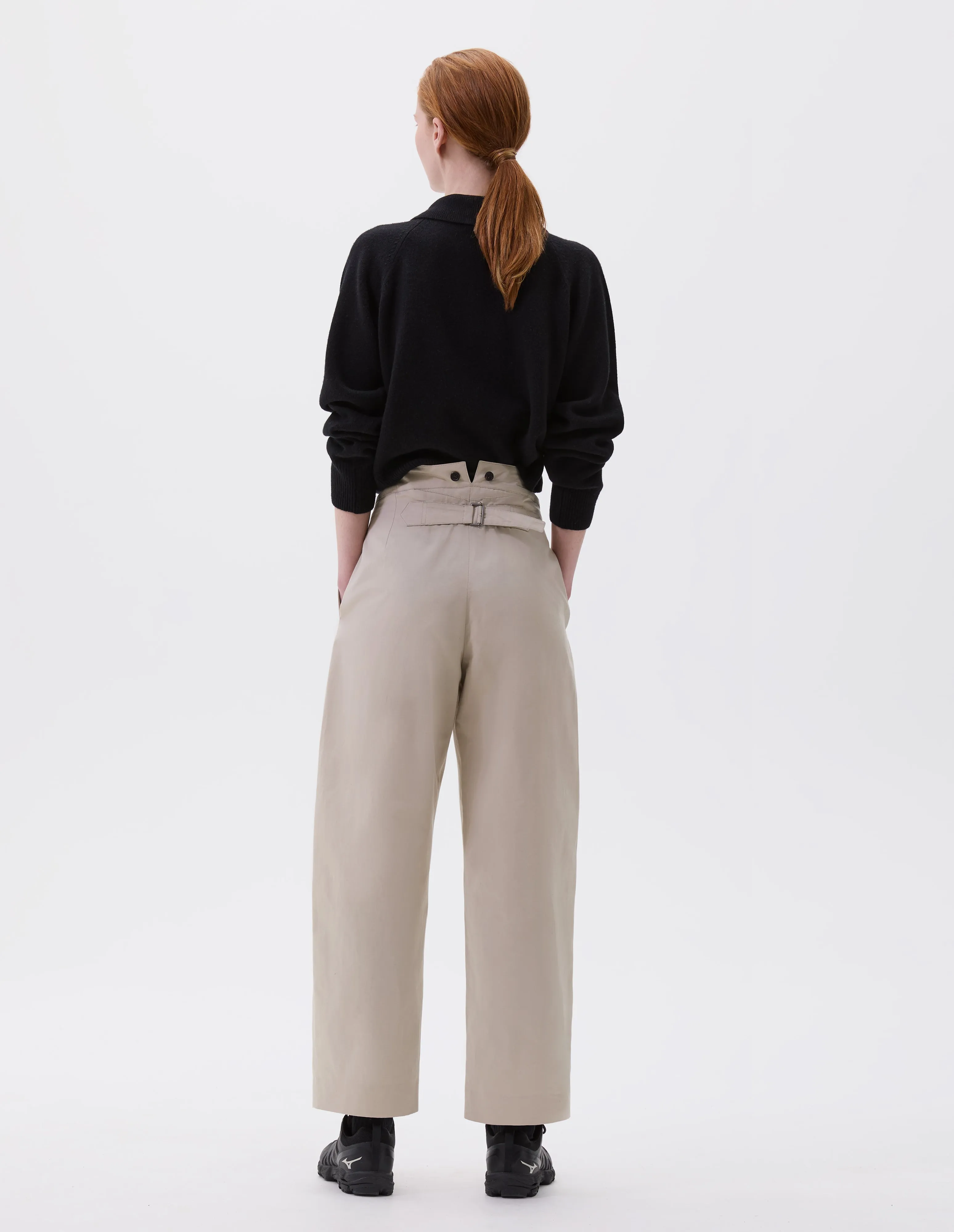 DEEP WAISTBAND TROUSERS | COTTON LINEN TWILL | STONE sold by Margaret Howell product image thumbnail 2