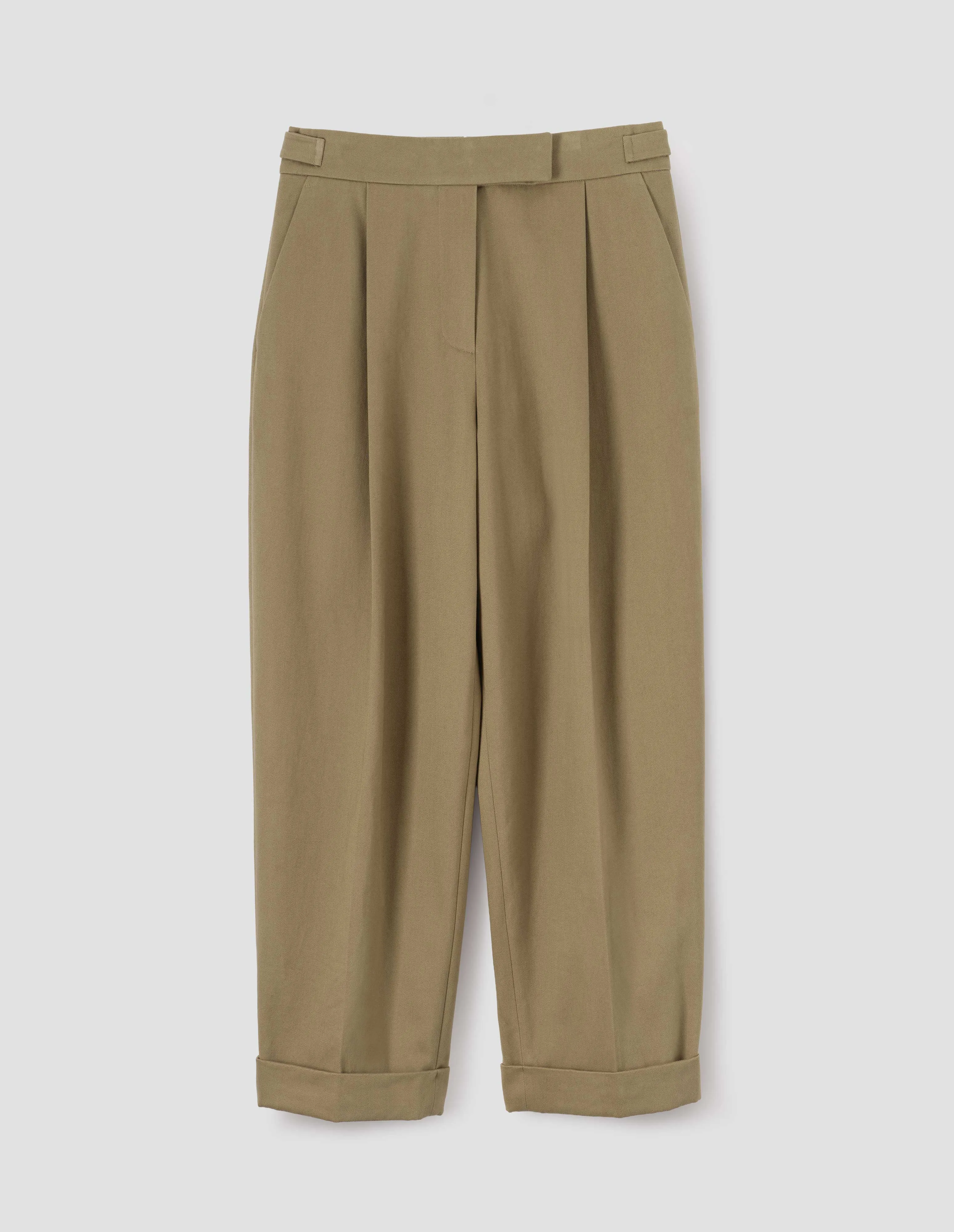SINGLE PLEAT TROUSERS | COTTON CASHMERE TWILL | DARK SAND sold by Margaret Howell product image thumbnail 3