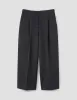 PLEATED FRONT CROPPED TROUSERS | WOOL COTTON TWILL | SLATE sold by Margaret Howell