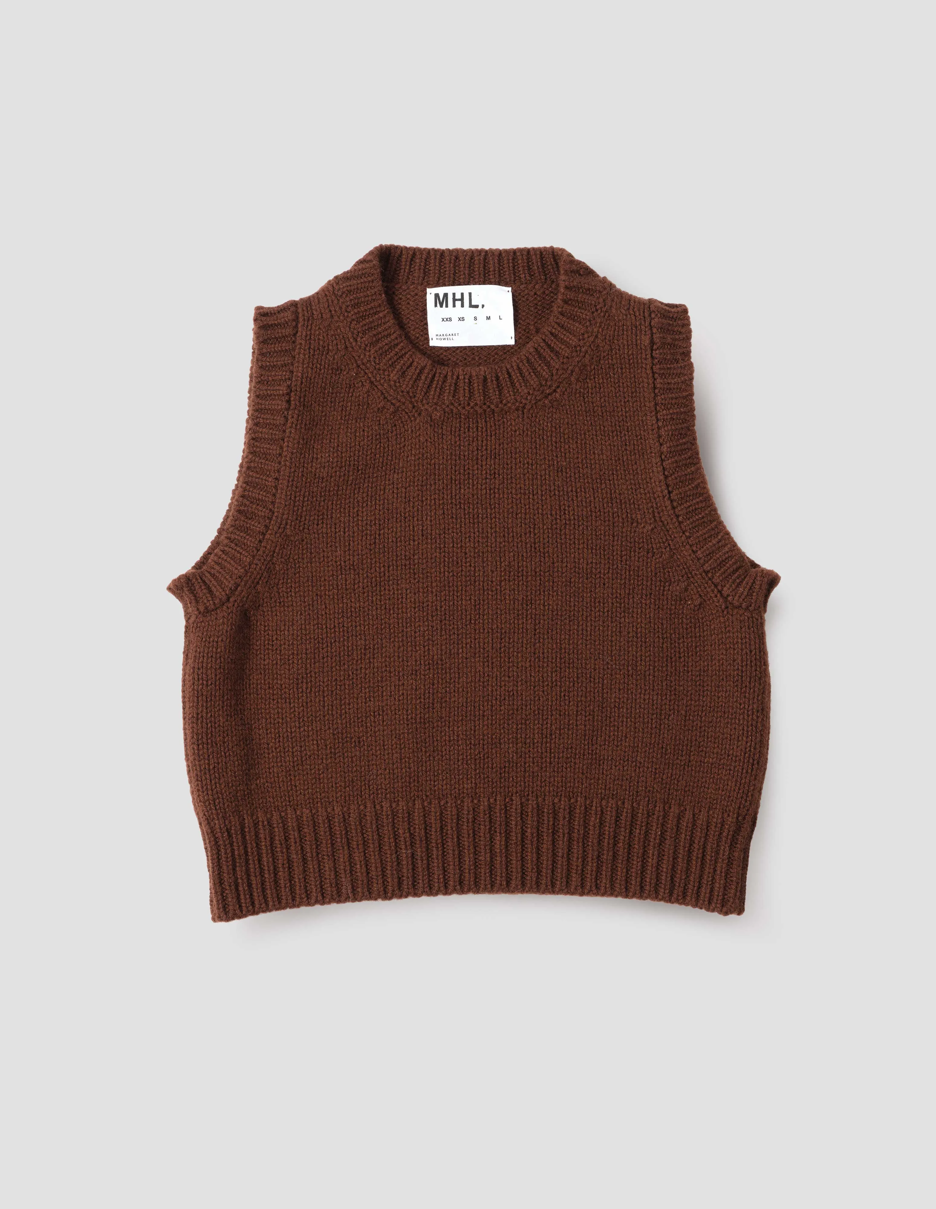 MHL. CHUNKY CREW NECK SLIPOVER | BRITISH MERINO | RUST BROWN sold by Margaret Howell product image thumbnail 4