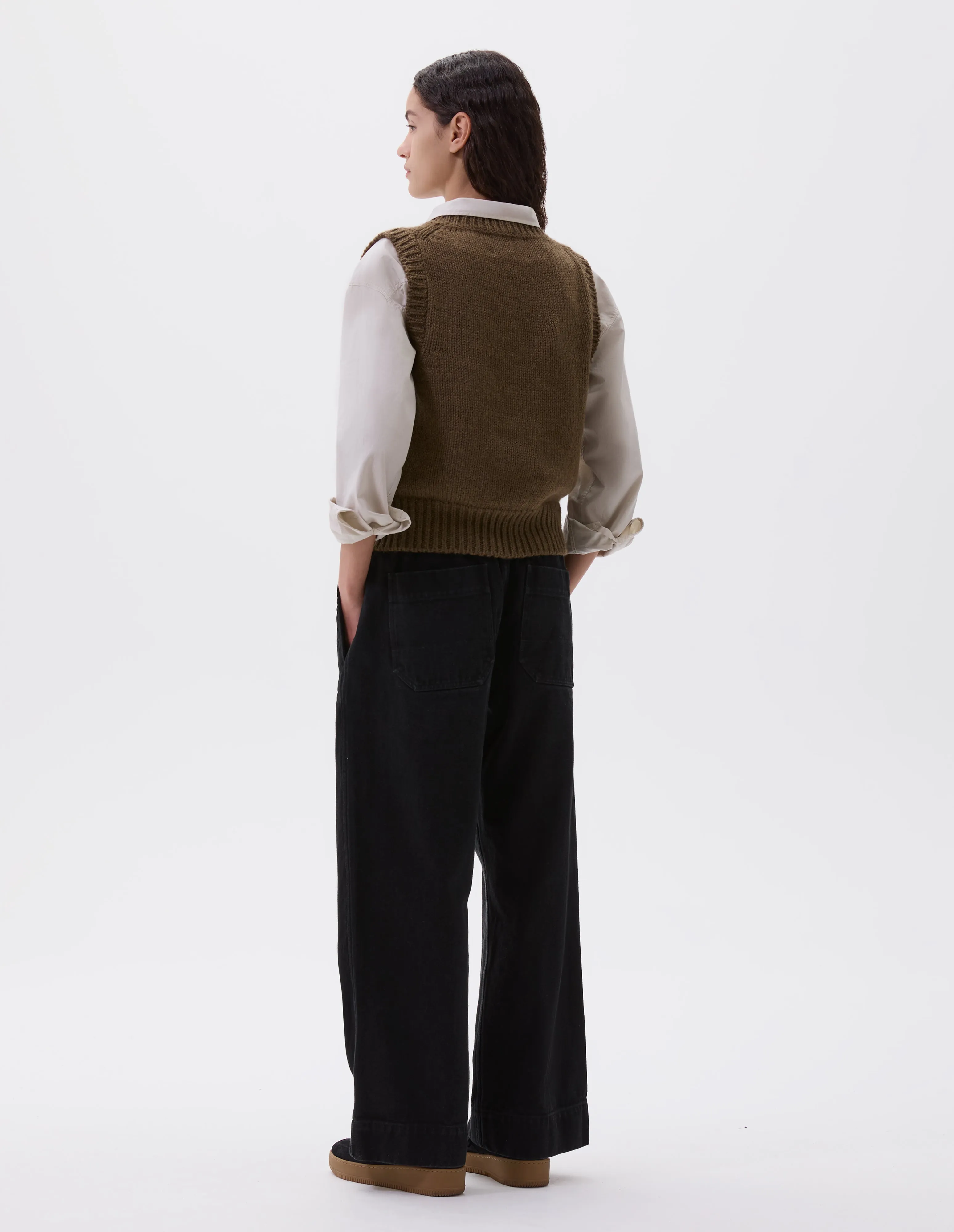 MHL. CHUNKY CREW NECK SLIPOVER | BRITISH MERINO | THICKET sold by Margaret Howell product image thumbnail 3