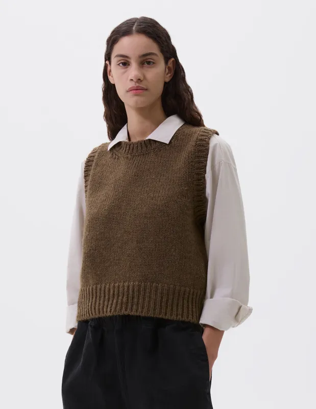 MHL. CHUNKY CREW NECK SLIPOVER | BRITISH MERINO | THICKET sold by Margaret Howell