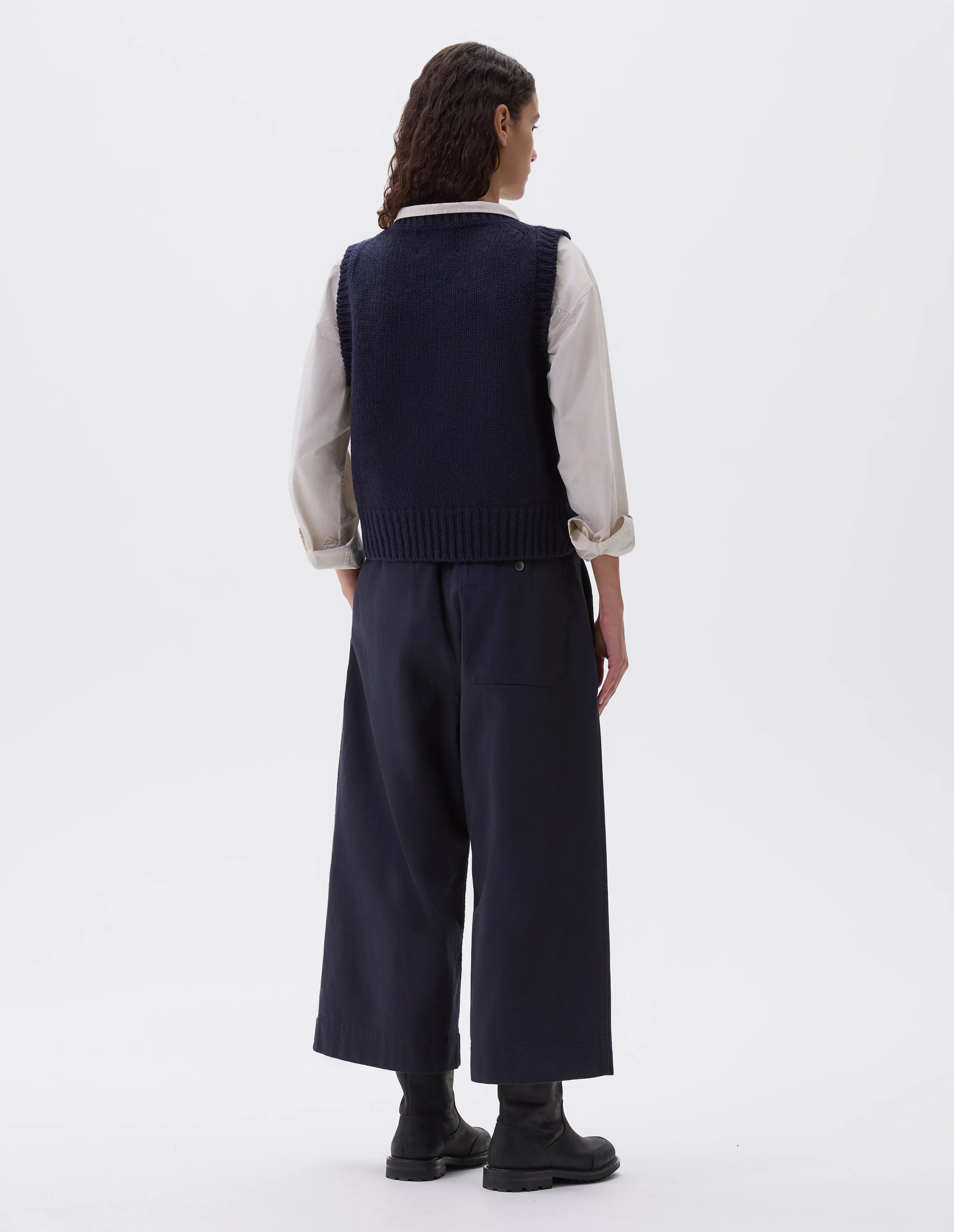 MHL. CHUNKY CREW NECK SLIPOVER | BRITISH MERINO | RICH NAVY sold by Margaret Howell product image thumbnail 3