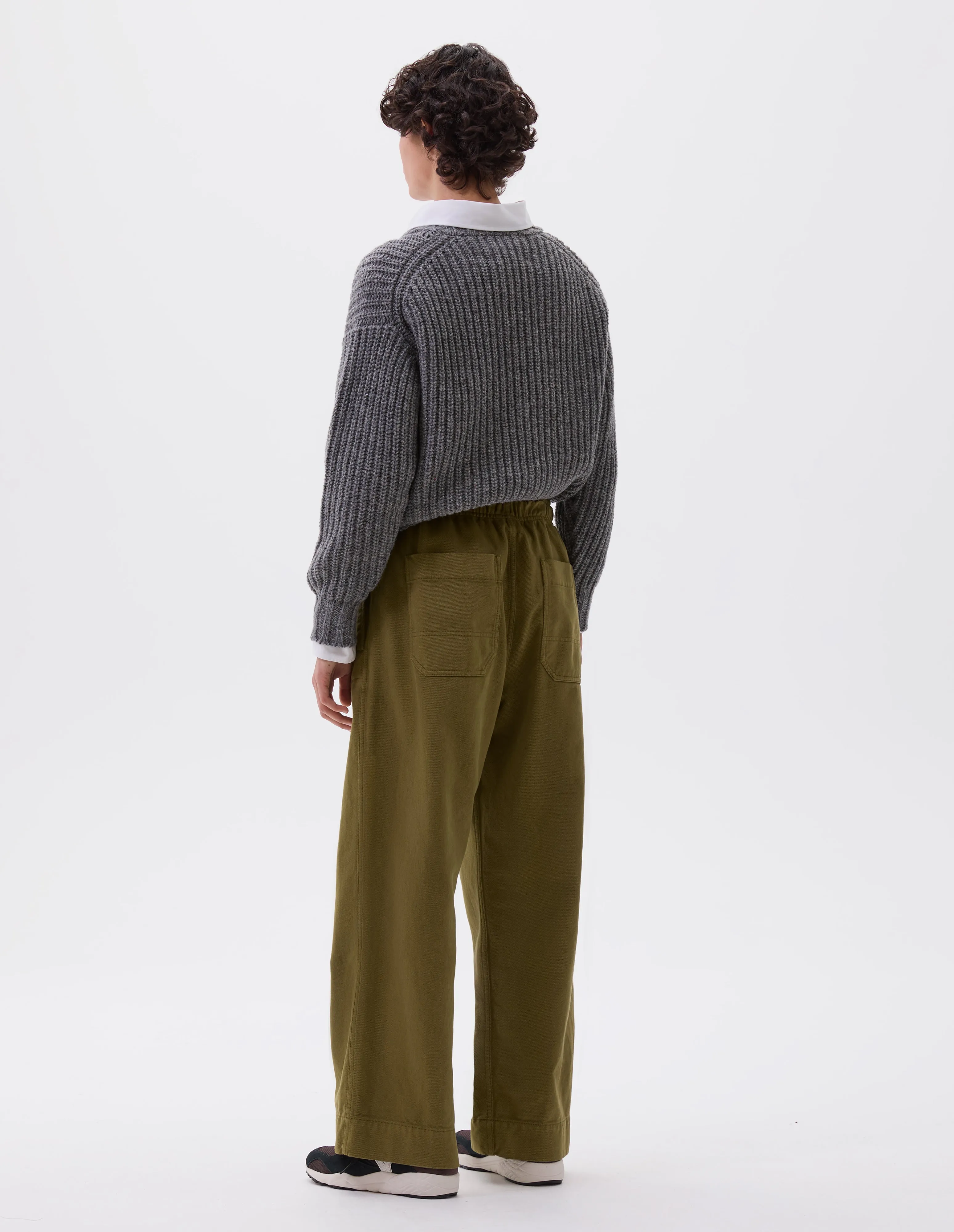 MHL. SPORTS JOGGER | COTTON TENCEL DRILL | MOSS sold by Margaret Howell product image thumbnail 2