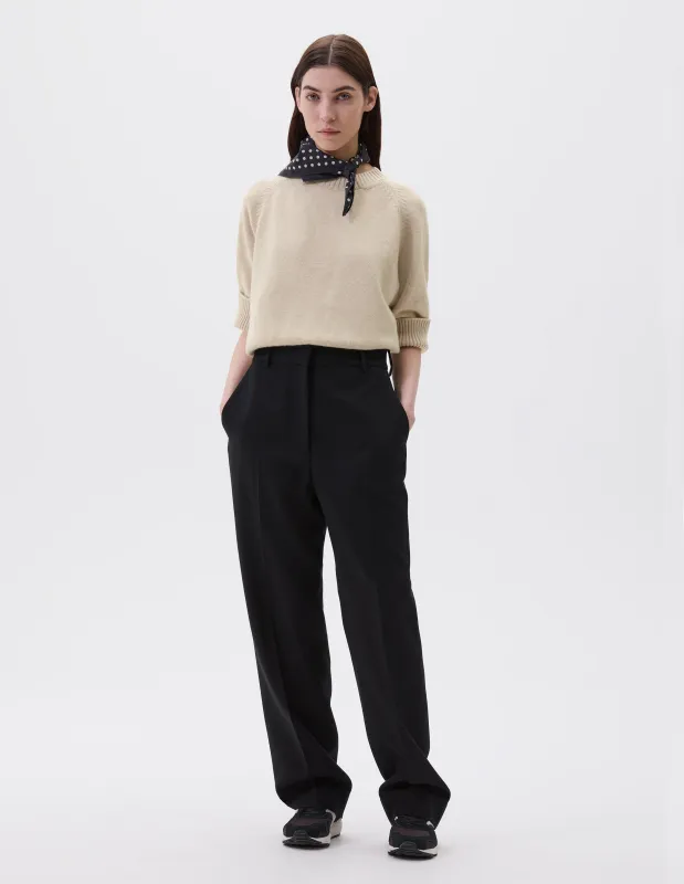 UNIFORM TROUSERS | SWANSKIN FLANNEL | BLACK sold by Margaret Howell