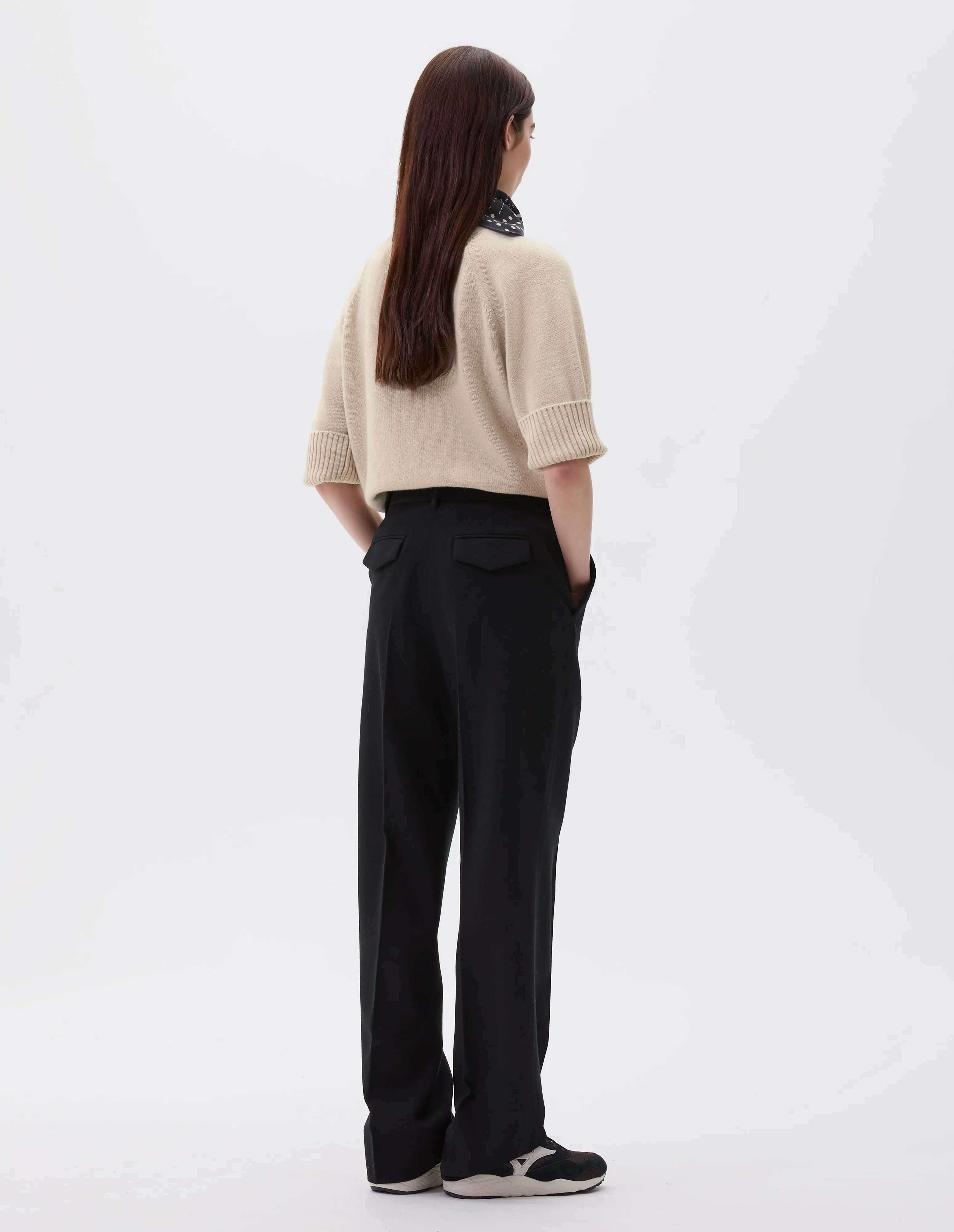 UNIFORM TROUSERS | SWANSKIN FLANNEL | BLACK sold by Margaret Howell product image thumbnail 2
