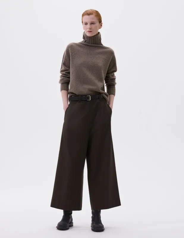 FLAT FRONT CULOTTES | WOOL COTTON TWILL | DARK OLIVE sold by Margaret Howell