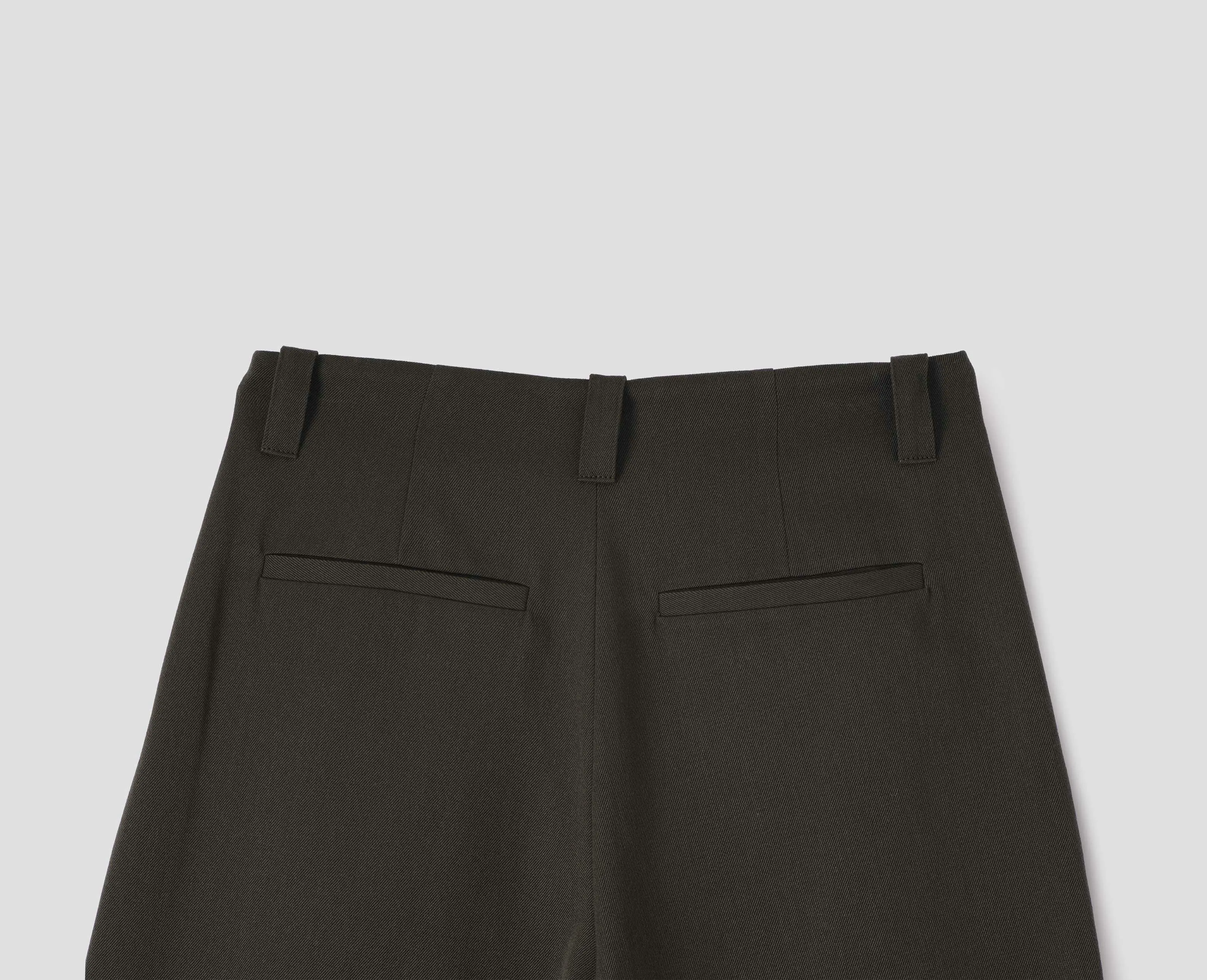 FLAT FRONT CULOTTES | WOOL COTTON TWILL | DARK OLIVE sold by Margaret Howell product image thumbnail 4