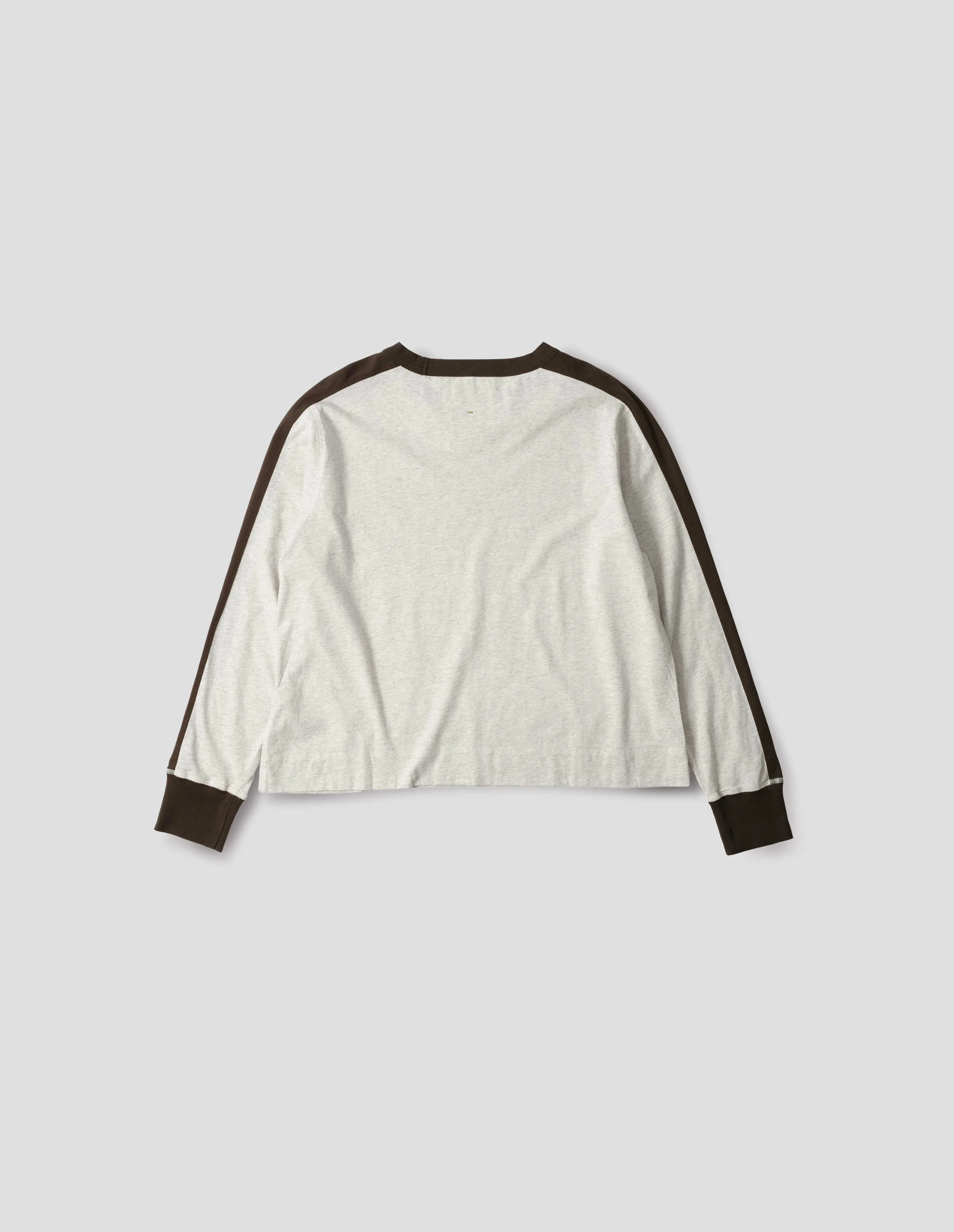 MHL. TRAINING TOP | DRY COTTON MELANGE JERSEY | OFF WHITE / KHAKI sold by Margaret Howell product image thumbnail 5