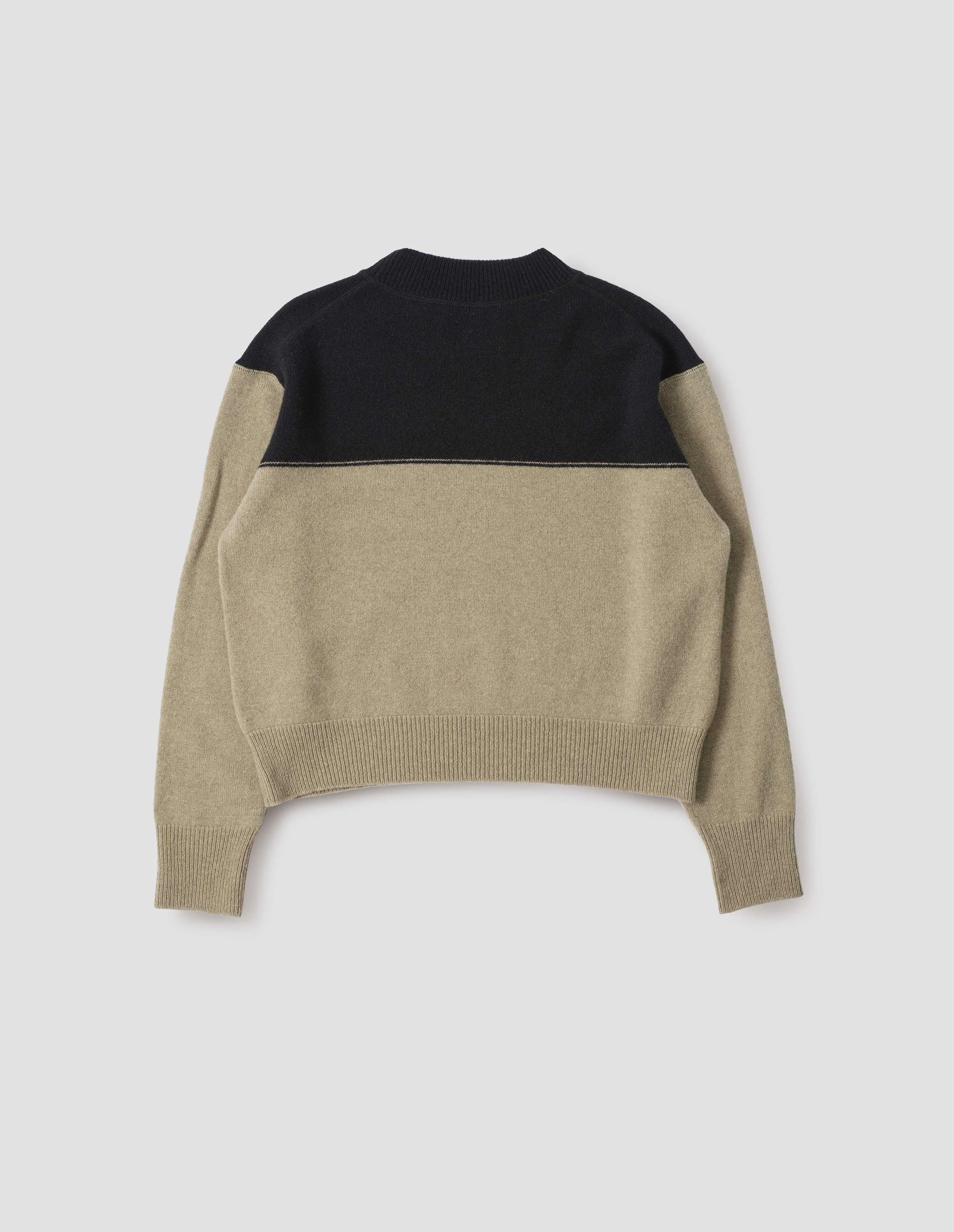 MHL. COLOUR BLOCK JUMPER | LAMBSWOOL | BLACK / LINEN sold by Margaret Howell product image thumbnail 5