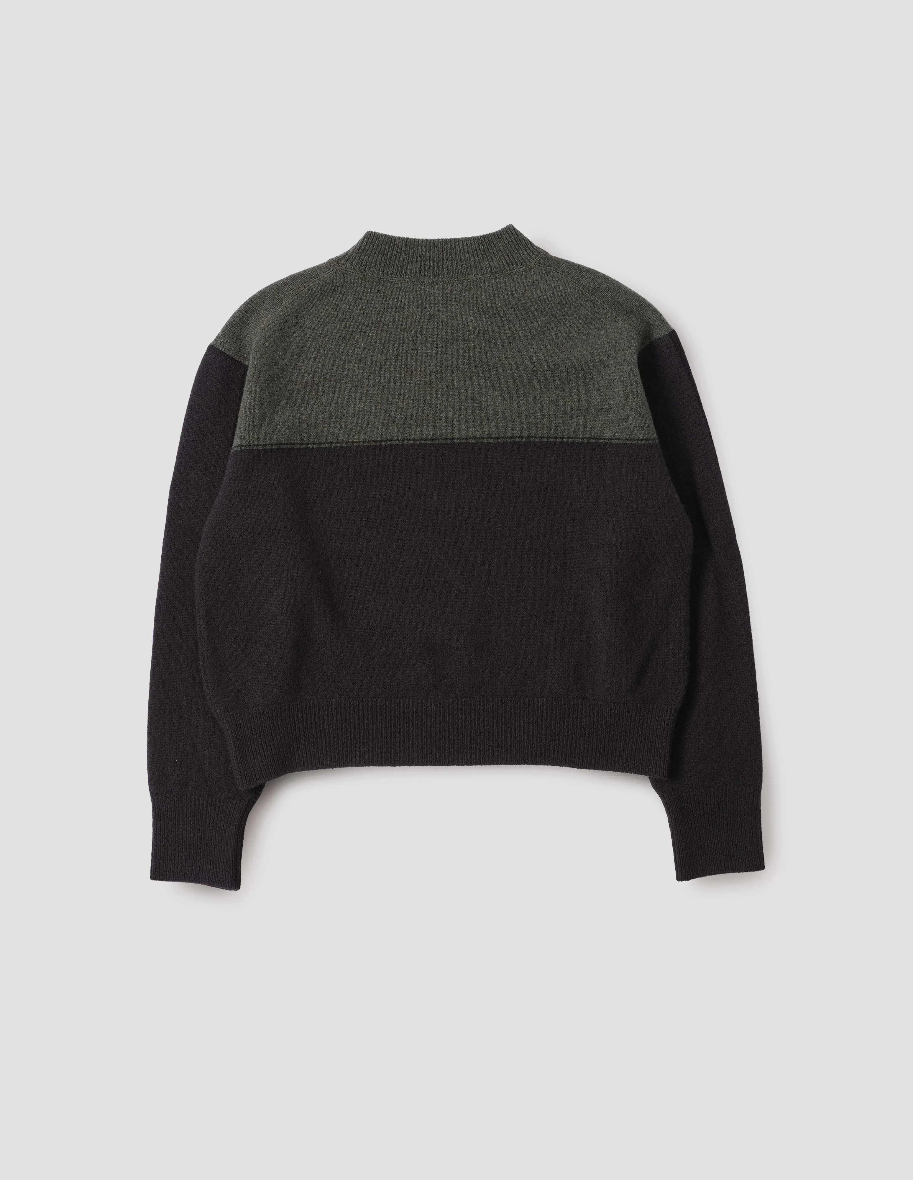 MHL. COLOUR BLOCK JUMPER | LAMBSWOOL | SEAWEED / BLACK sold by Margaret Howell product image thumbnail 5