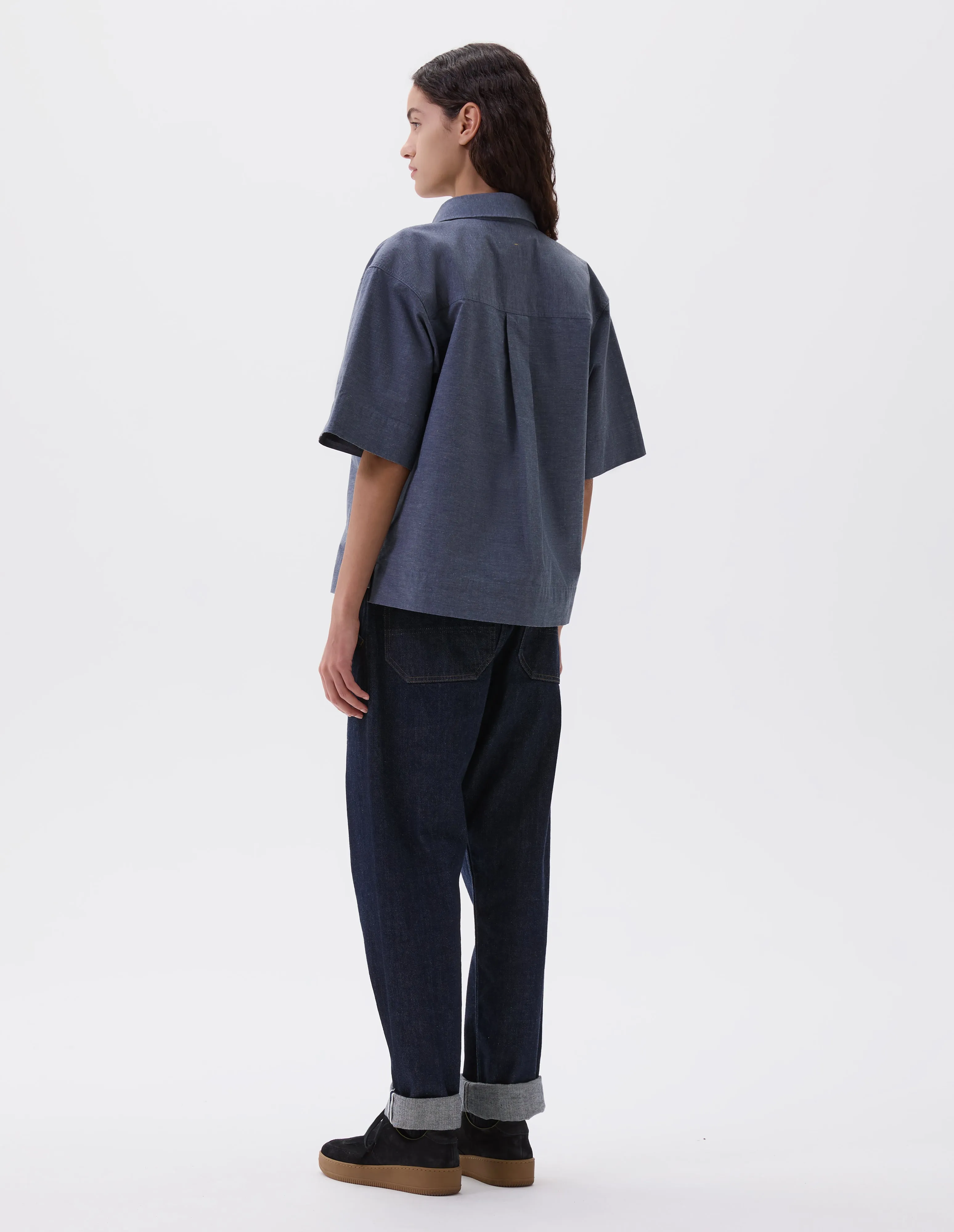 MHL. PJ SHIRT | DRY COTTON END ON END | UNIFORM BLUE sold by Margaret Howell product image thumbnail 3
