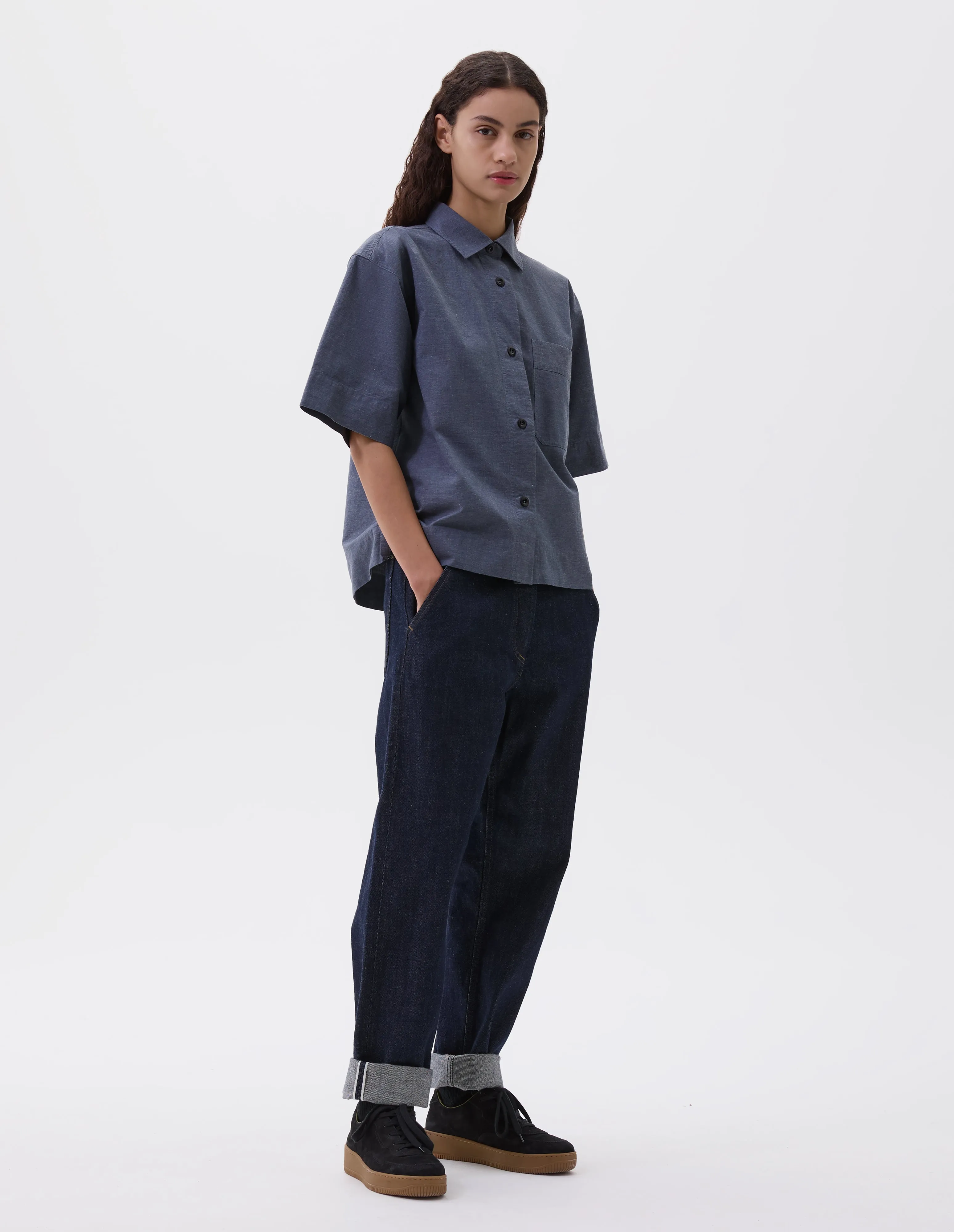 MHL. PJ SHIRT | DRY COTTON END ON END | UNIFORM BLUE sold by Margaret Howell product image thumbnail 2