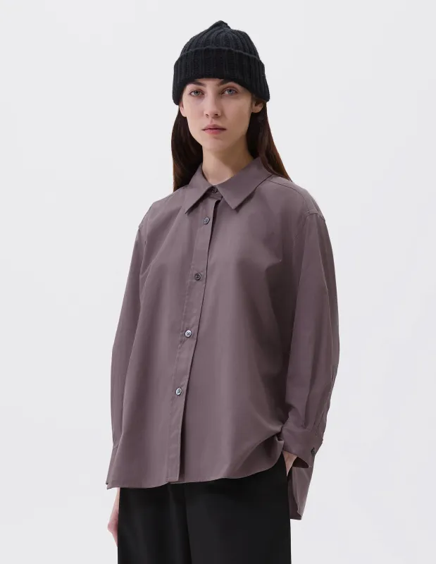INVERTED PLEAT SHIRT | PAPER COTTON POPLIN | ASH made by Margaret Howell