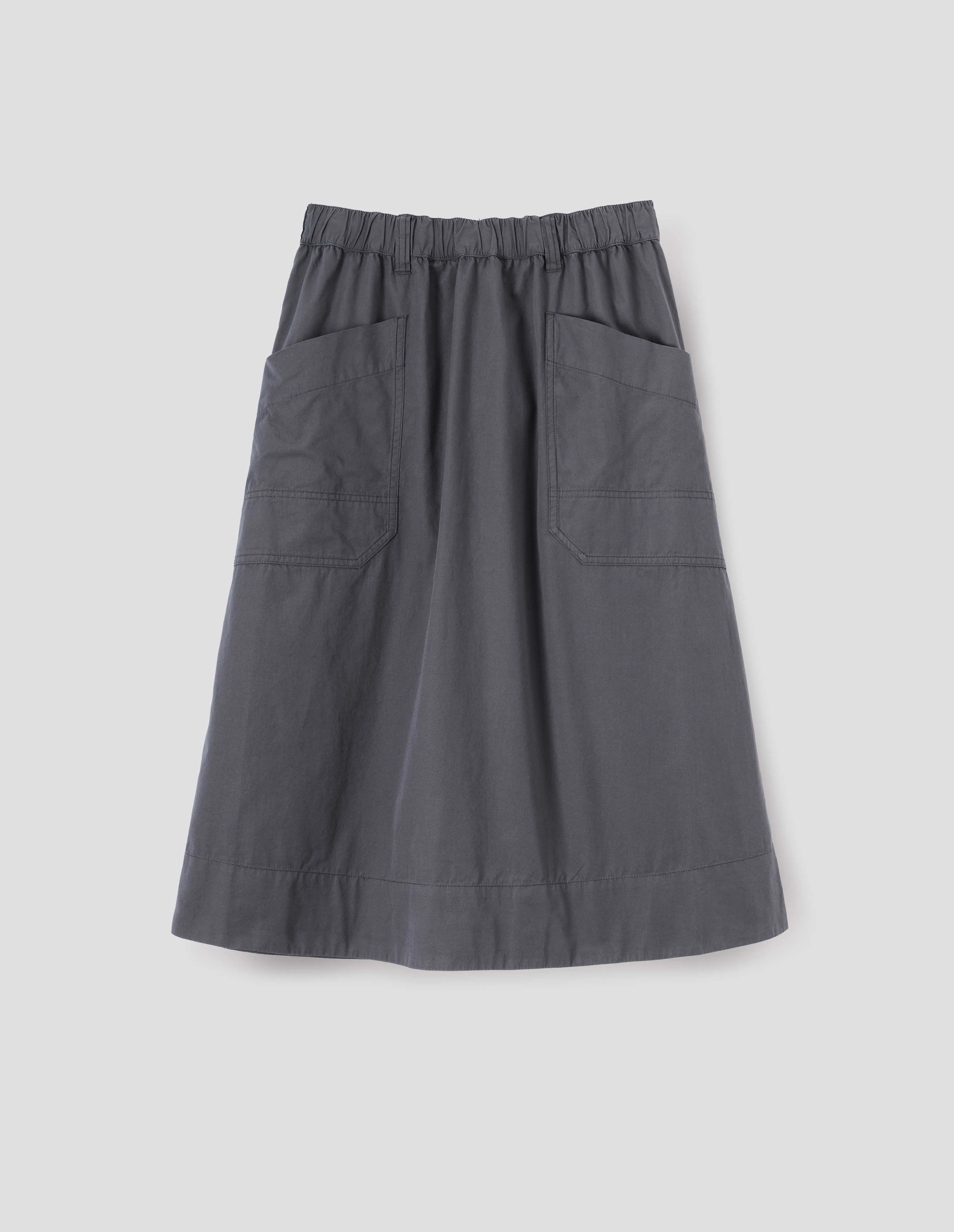 MHL. PATCH POCKET SKIRT | WASHED COTTON POPLIN | SLATE BLUE sold by Margaret Howell product image thumbnail 3
