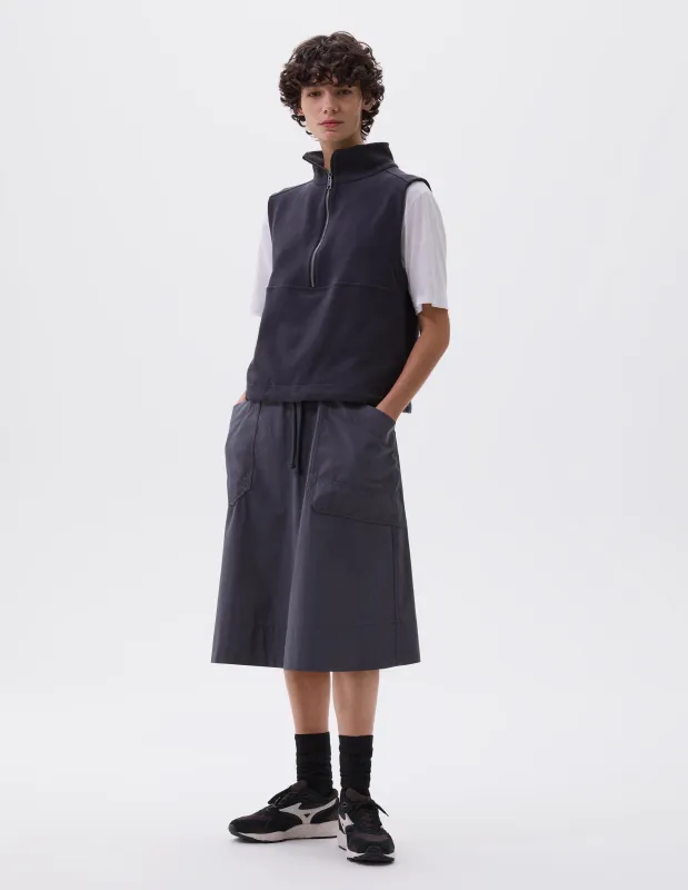 MHL. PATCH POCKET SKIRT | WASHED COTTON POPLIN | SLATE BLUE made by Margaret Howell