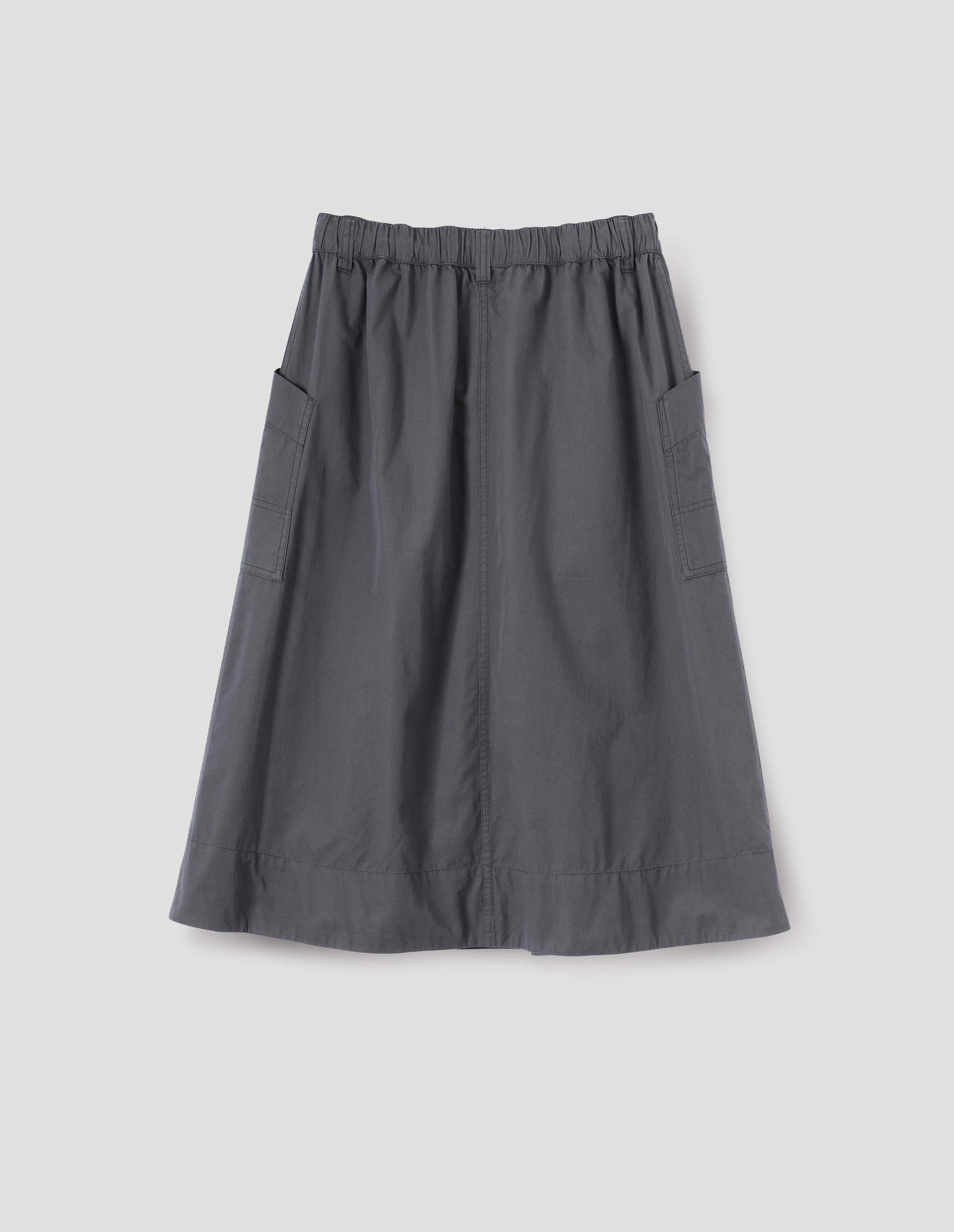 MHL. PATCH POCKET SKIRT | WASHED COTTON POPLIN | SLATE BLUE sold by Margaret Howell product image thumbnail 4