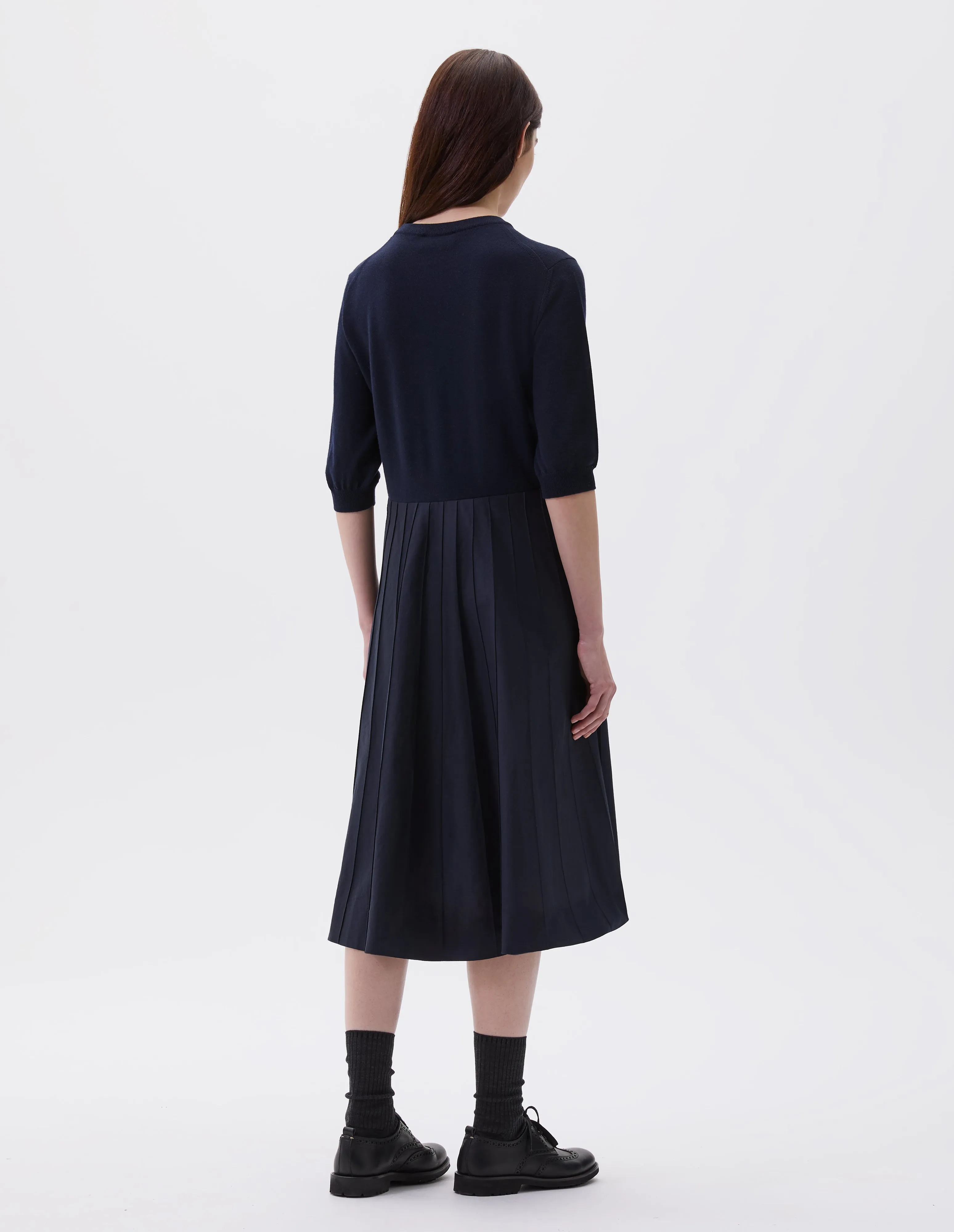 KNITTED TOP DRESS | LIGHT COTTON SILK | FRENCH NAVY sold by Margaret Howell product image thumbnail 2