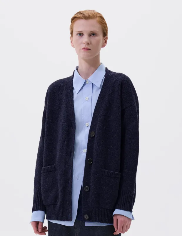 BOXY CARDIGAN | GEELONG | NAVY sold by Margaret Howell