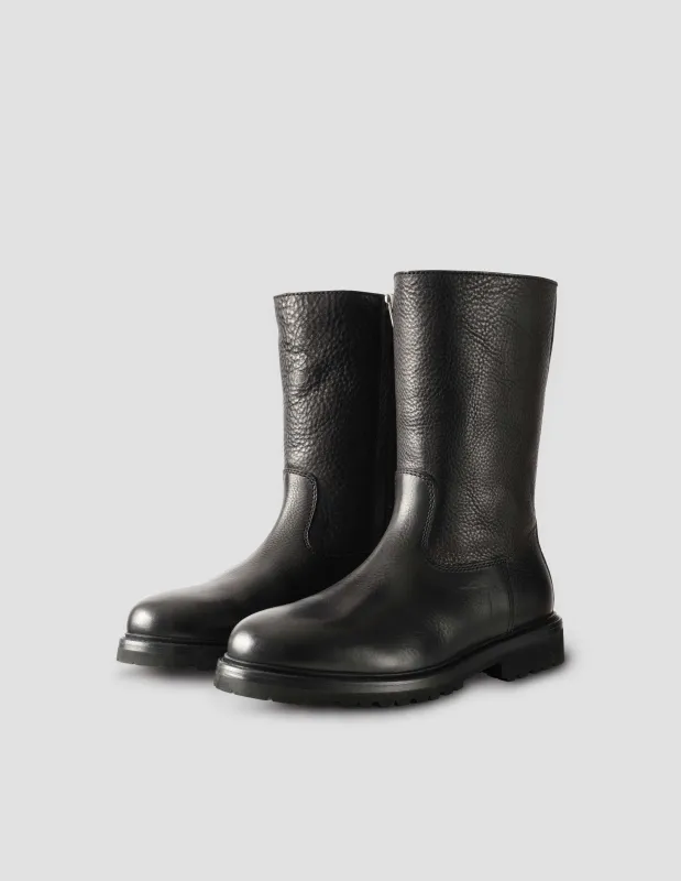ZIP UP BOOT | LEATHER | BLACK sold by Margaret Howell