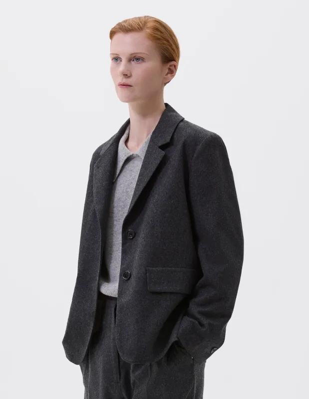 FLAP POCKET BLAZER | FLANNEL | CHARCOAL sold by Margaret Howell