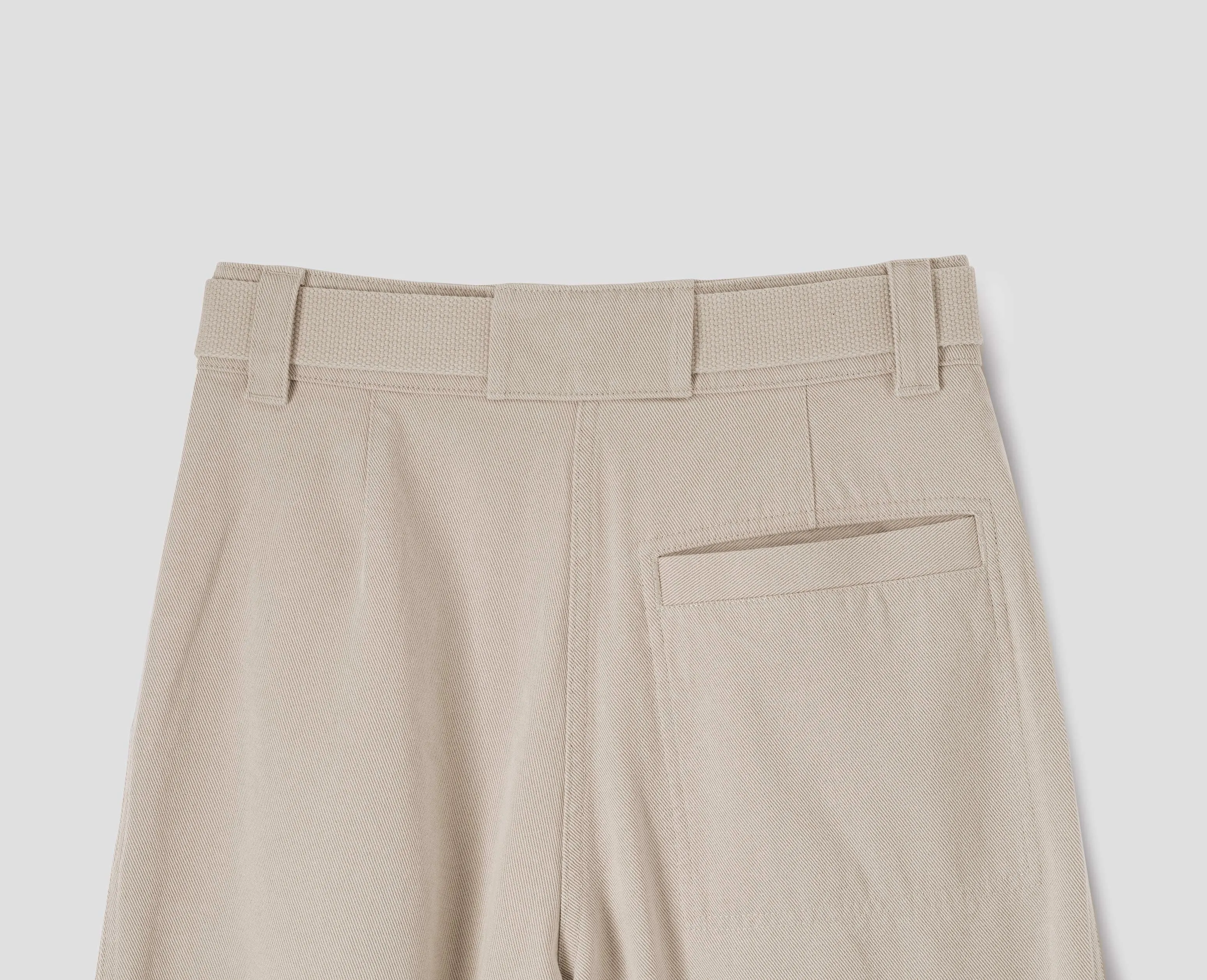 MHL. WEBBING BELT TROUSERS | COTTON WOOL DRILL | BONE sold by Margaret Howell product image thumbnail 4