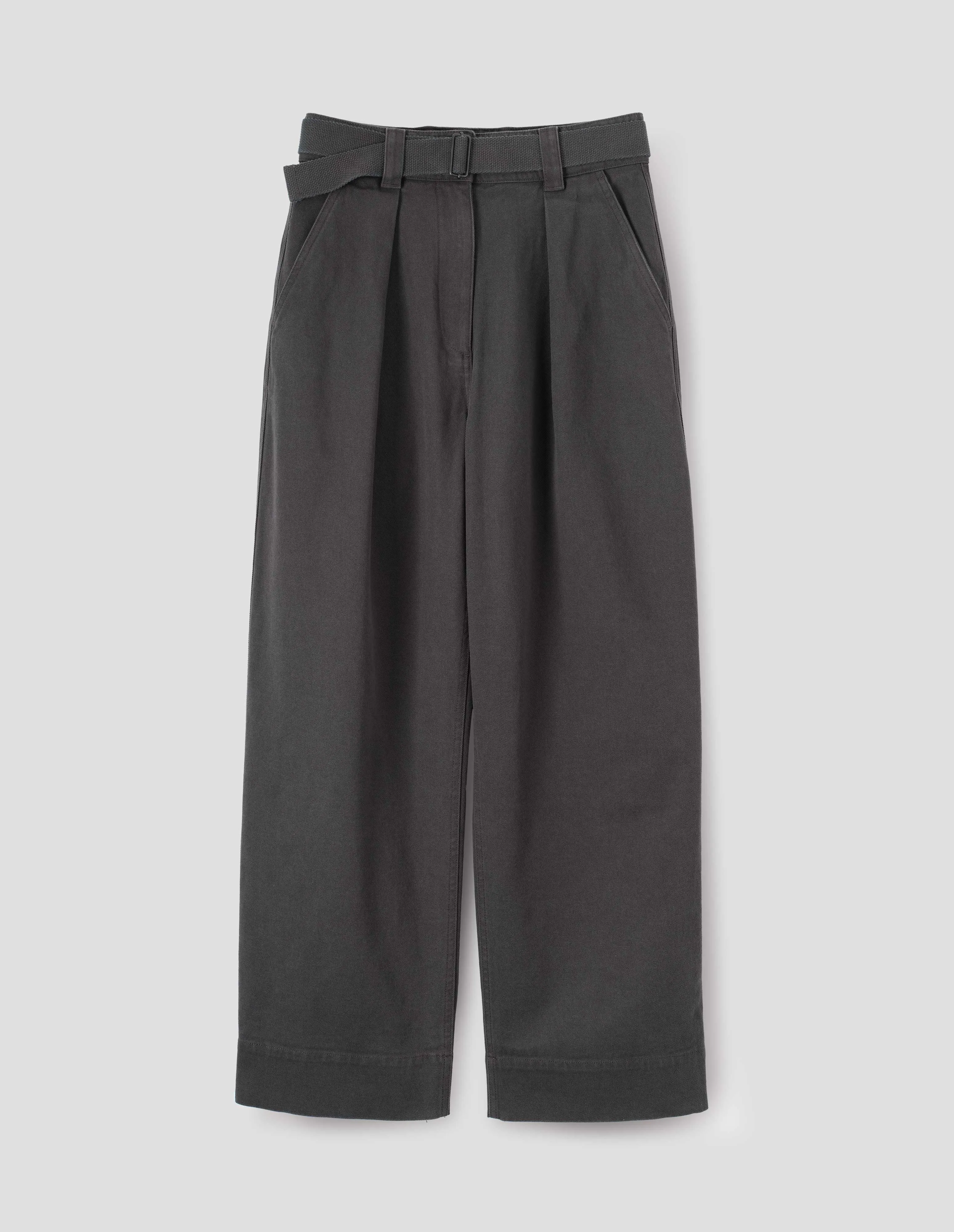 MHL. WEBBING BELT TROUSERS | COTTON WOOL DRILL | GRAPHITE sold by Margaret Howell product image thumbnail 3