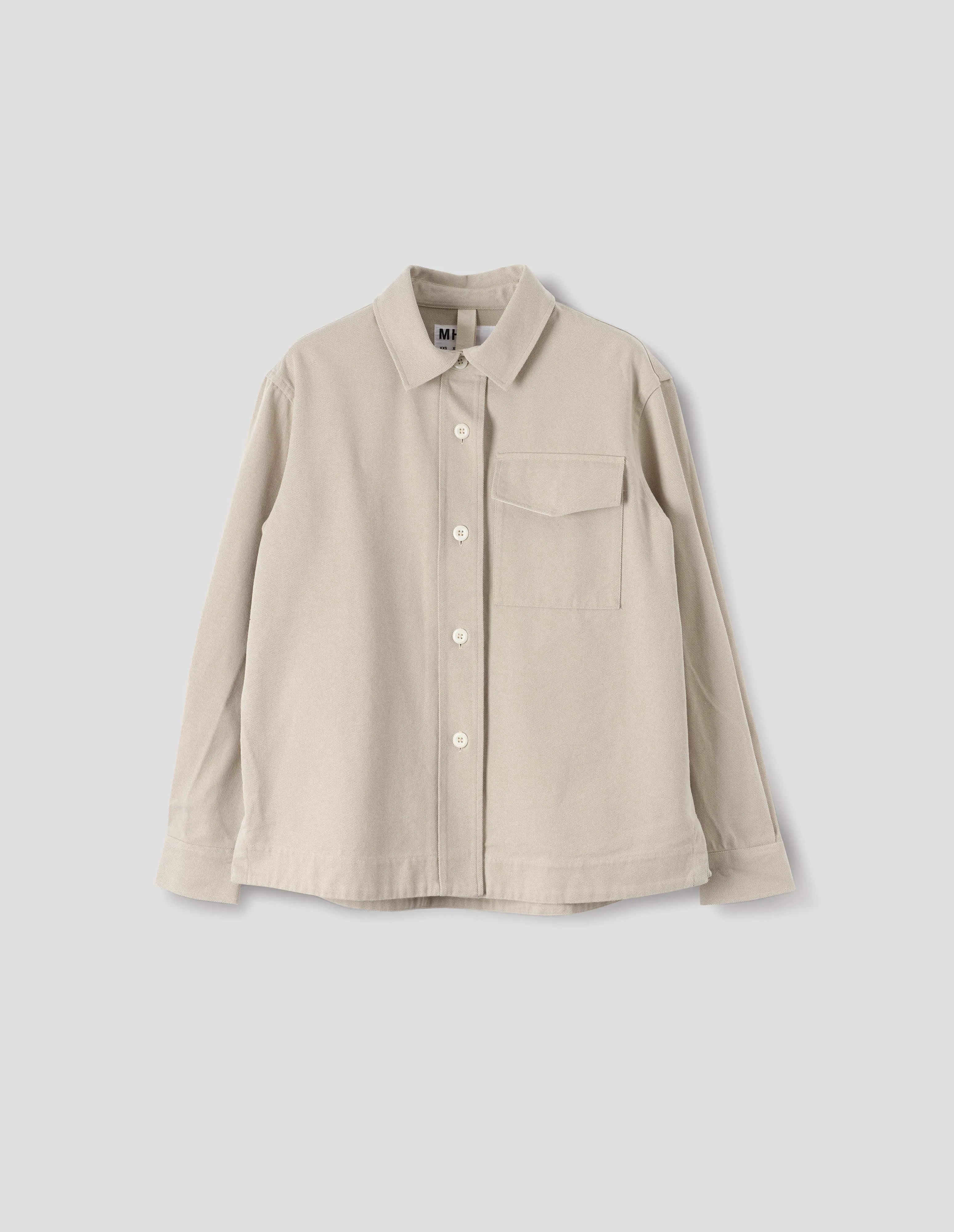 MHL. SINGLE POCKET OVERSHIRT | COTTON WOOL DRILL | BONE sold by Margaret Howell product image thumbnail 4