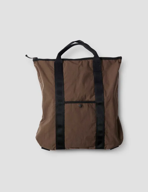 MHL. TWO WAY TOTE BAG | NYLON | BROWN sold by Margaret Howell