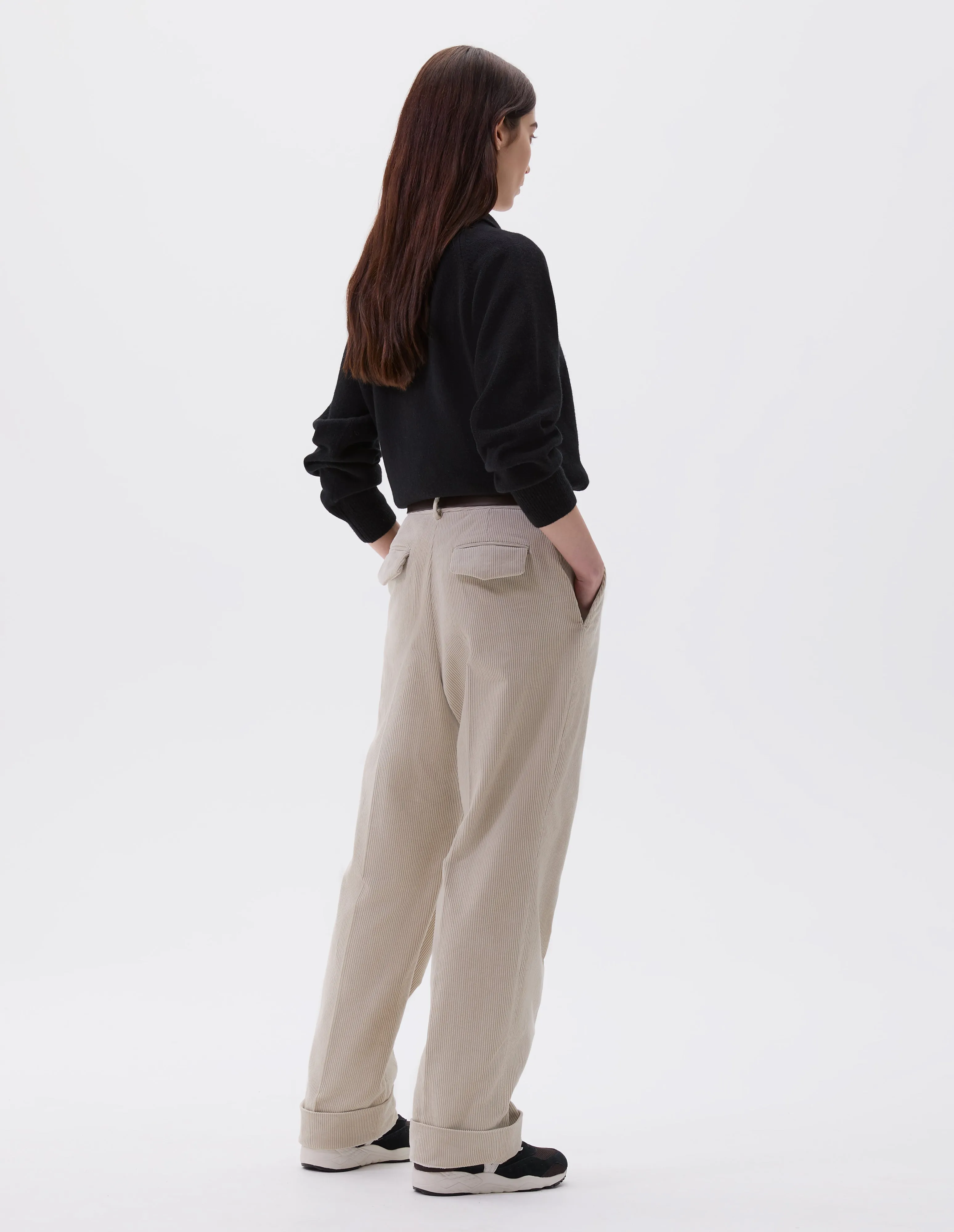 UNIFORM TROUSERS | 8 WALE CORDUROY | PALE STONE sold by Margaret Howell product image thumbnail 2