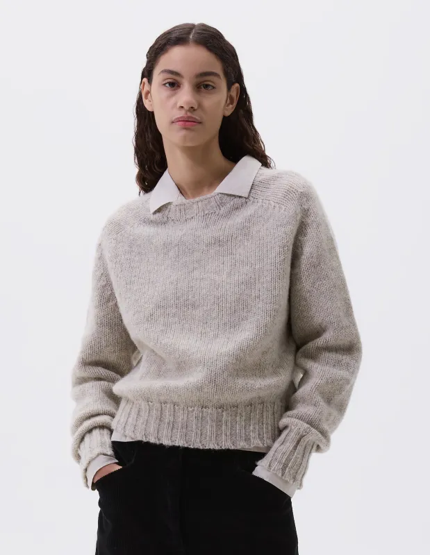MHL. CHUNKY SEAMLESS CREW NECK | RUSTIC WOOL | NATURAL sold by Margaret Howell