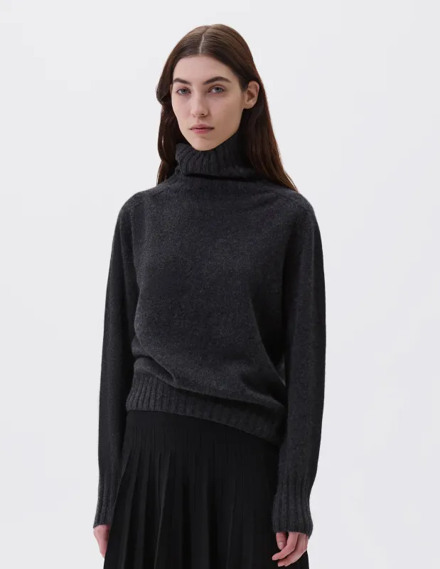 WIDE ROLL NECK | CASHMERE | CHARCOAL sold by Margaret Howell