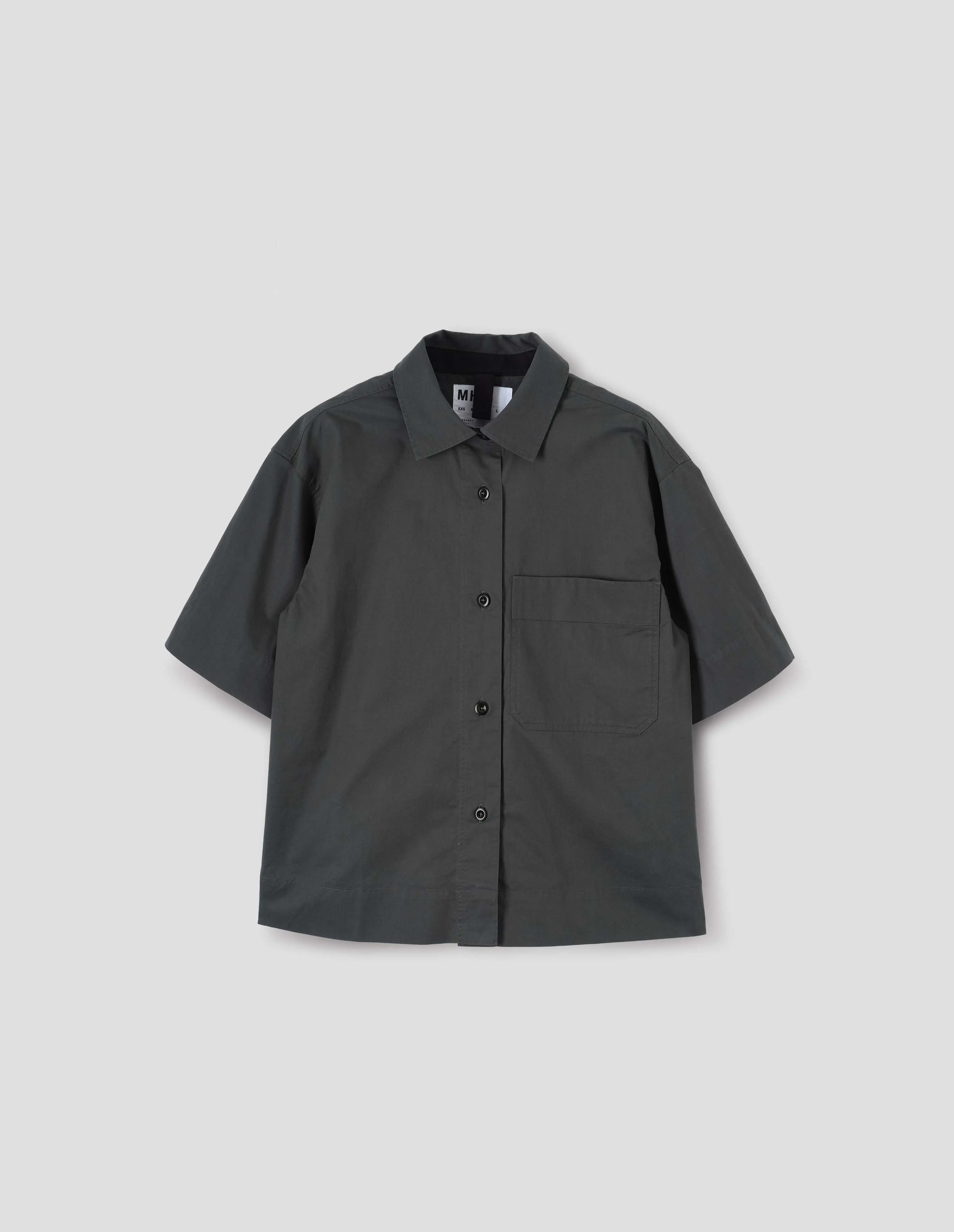 MHL. PJ SHIRT | LIGHTWEIGHT BRUSHED COTTON | ALGAE sold by Margaret Howell product image thumbnail 4