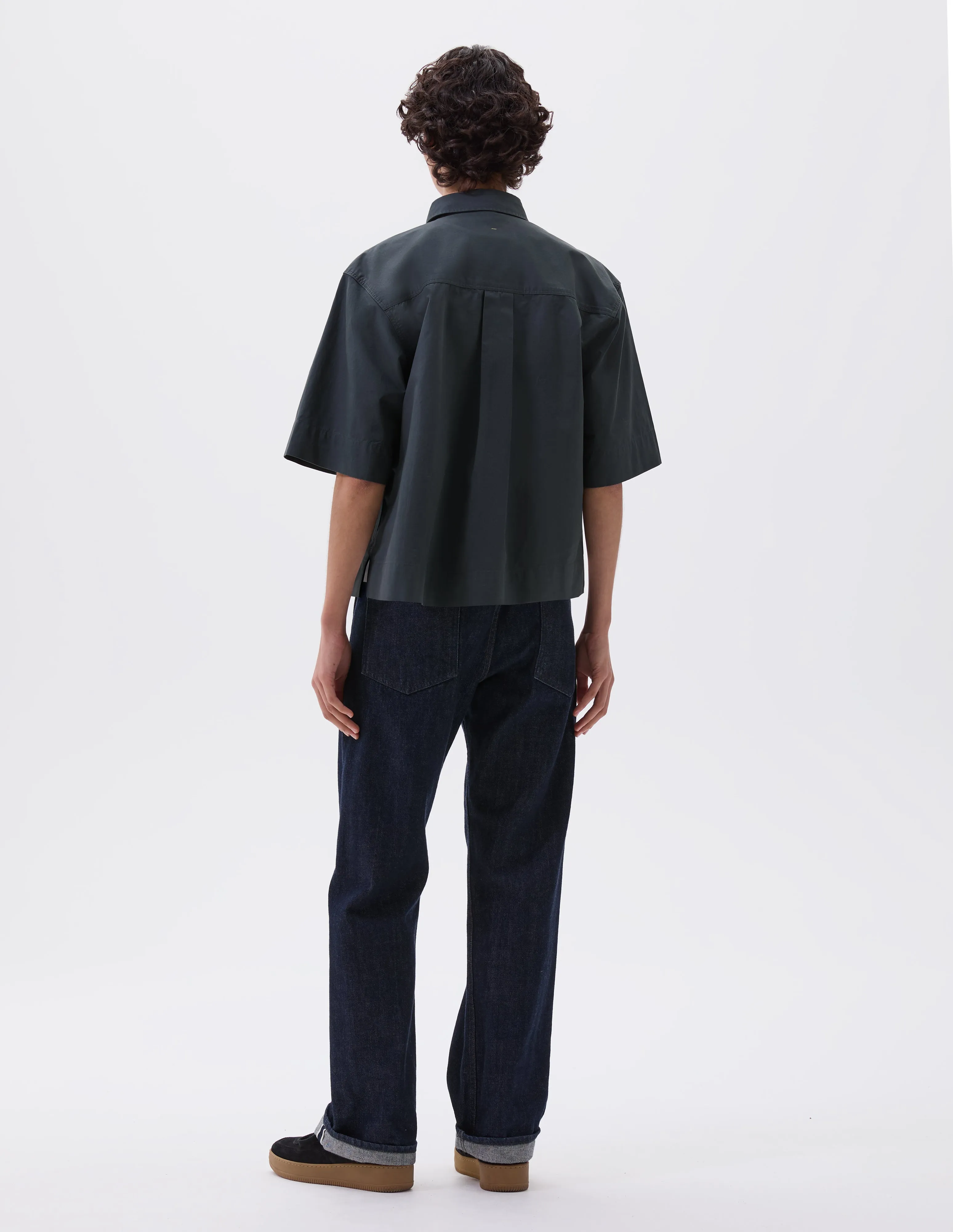 MHL. PJ SHIRT | LIGHTWEIGHT BRUSHED COTTON | ALGAE sold by Margaret Howell product image thumbnail 3