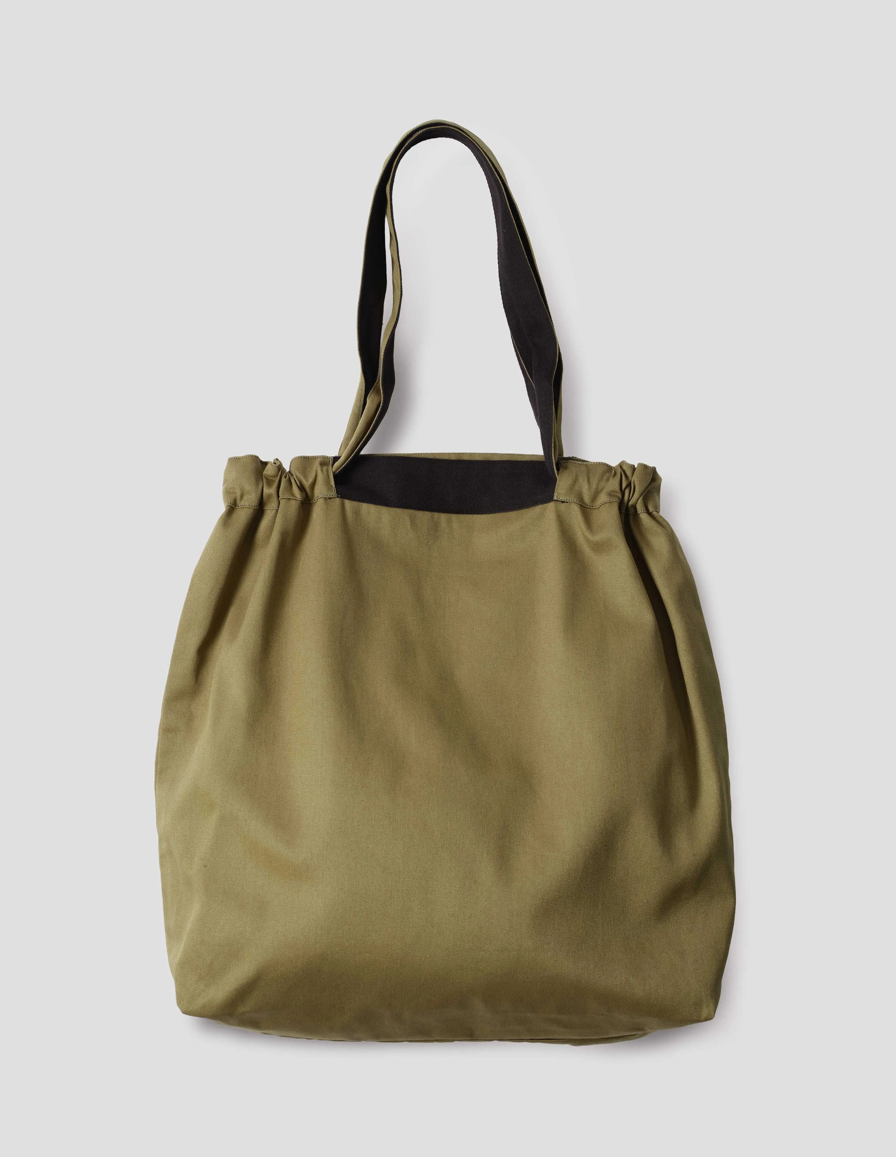 MHL. DRAWCORD TOTE | LIGHT COTTON DRILL | OLIVE sold by Margaret Howell product image thumbnail 3