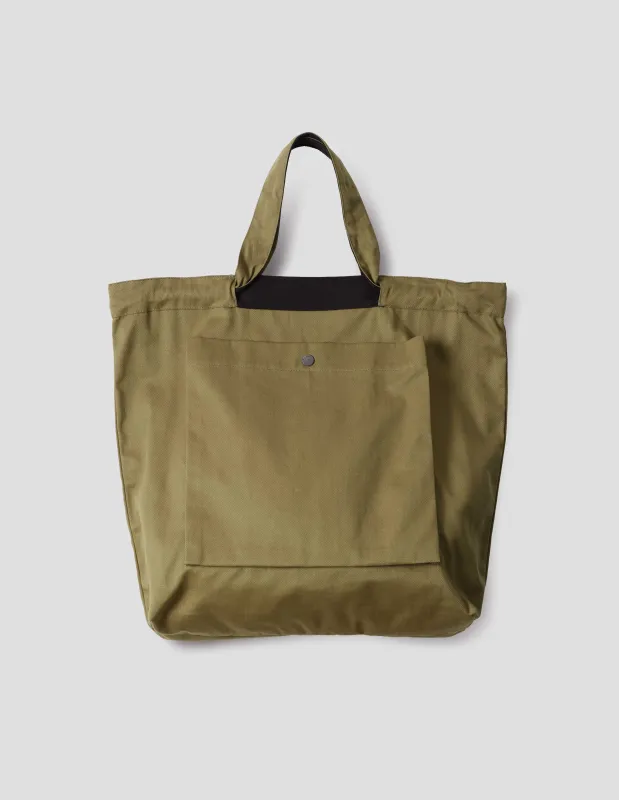 MHL. DRAWCORD TOTE | LIGHT COTTON DRILL | OLIVE sold by Margaret Howell